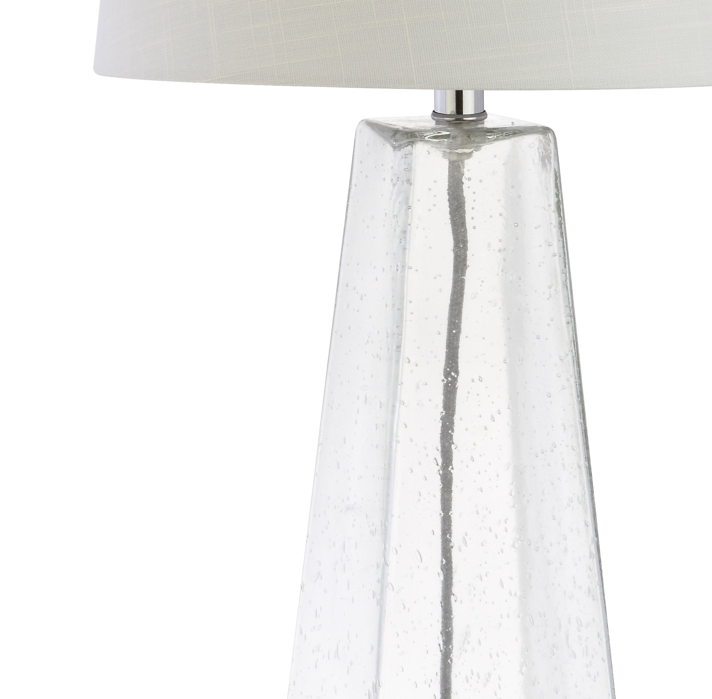 JONATHAN Y Glass LED Table Lamp, Modern 28.5in Nightstand Lamp, Clear, Model JYL2006A