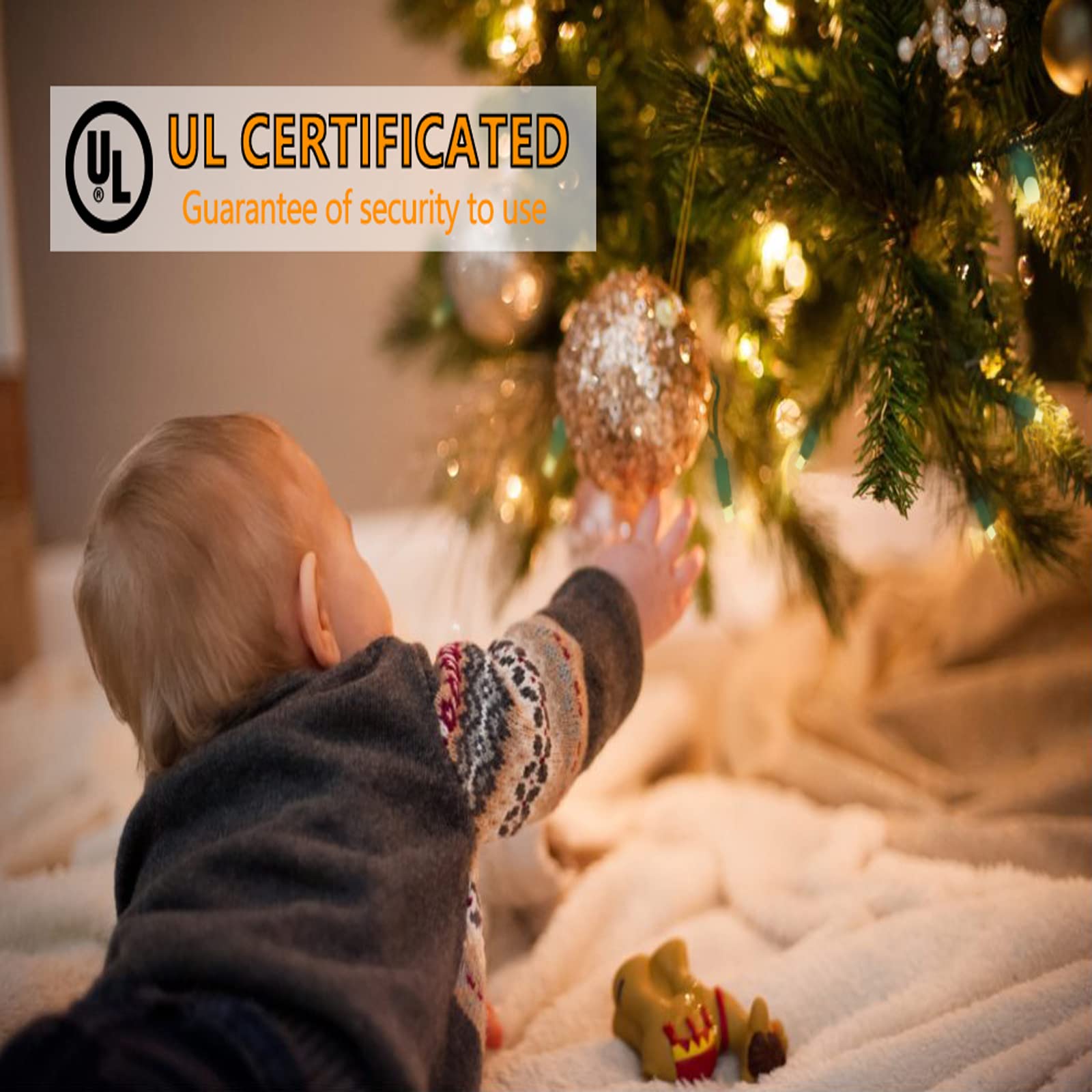 Wominoy 25Ft 50 Counts Warm White Led Christmas Lights - Commercial Grade White Christmas Lights Outdoor Waterproof, Led String Lights Indoor 5Mm Wide Angle Green Wire, Xmas Tree Lights, Ip:65, Ul