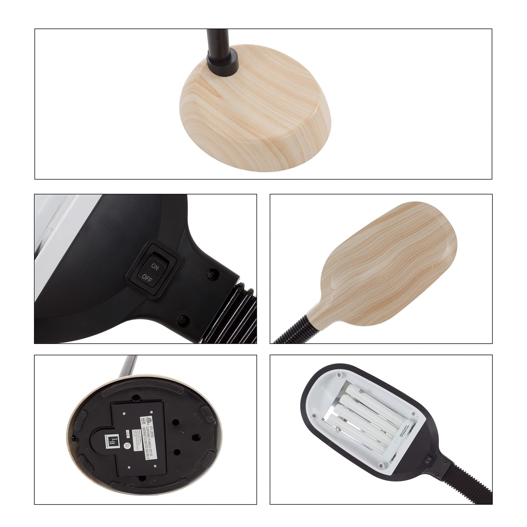 Floor Lamp - Full Spectrum Natural Sunlight Lamp With Bendable Neck - Reading, Craft, And Esthetician Light By Lavish Home (Ligh