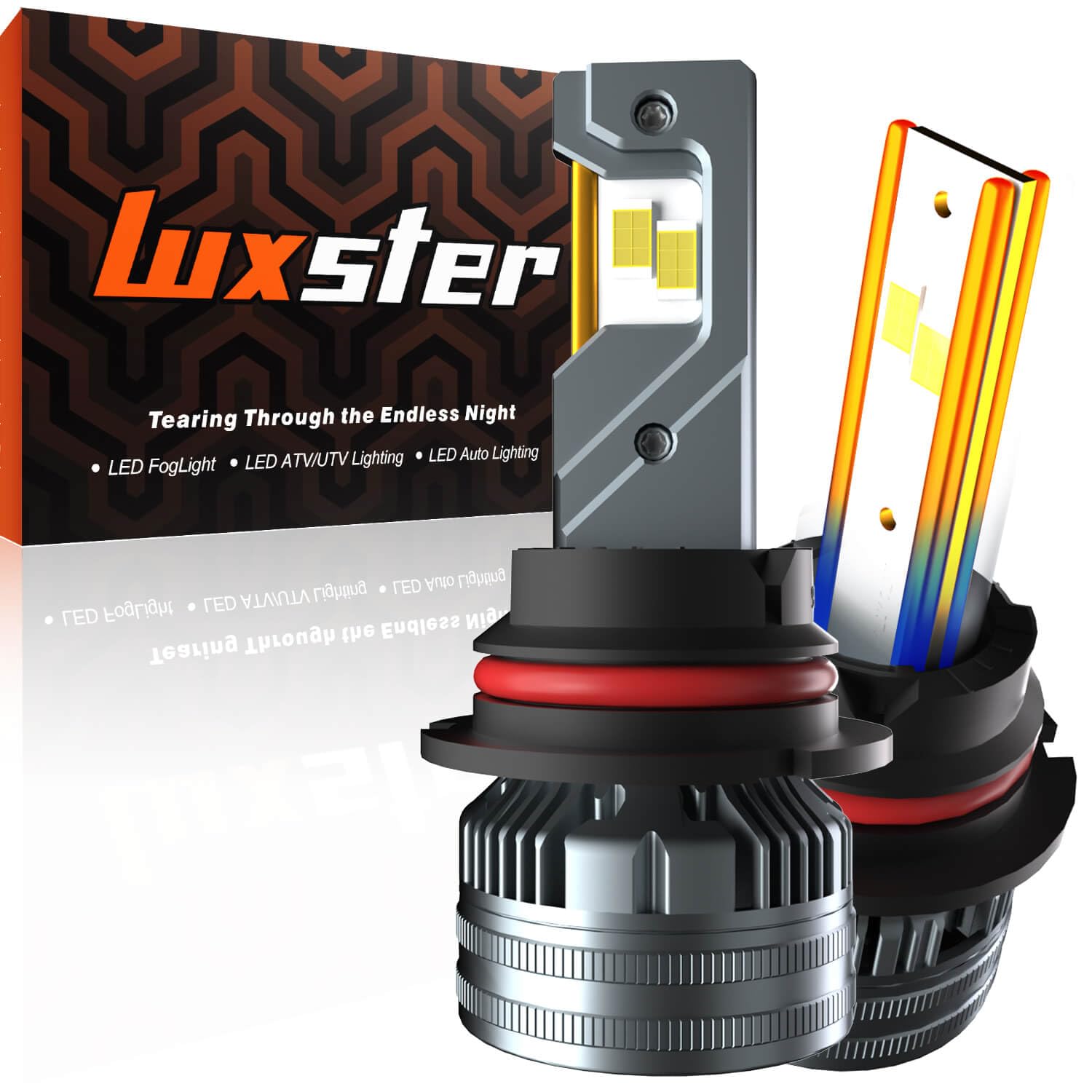 LUXSTER Punisher 9007 HB5 LED Bulbs, 40000LM, 6000K Pure White, Dual Beam, IP68 Waterproof, Pack of 2
