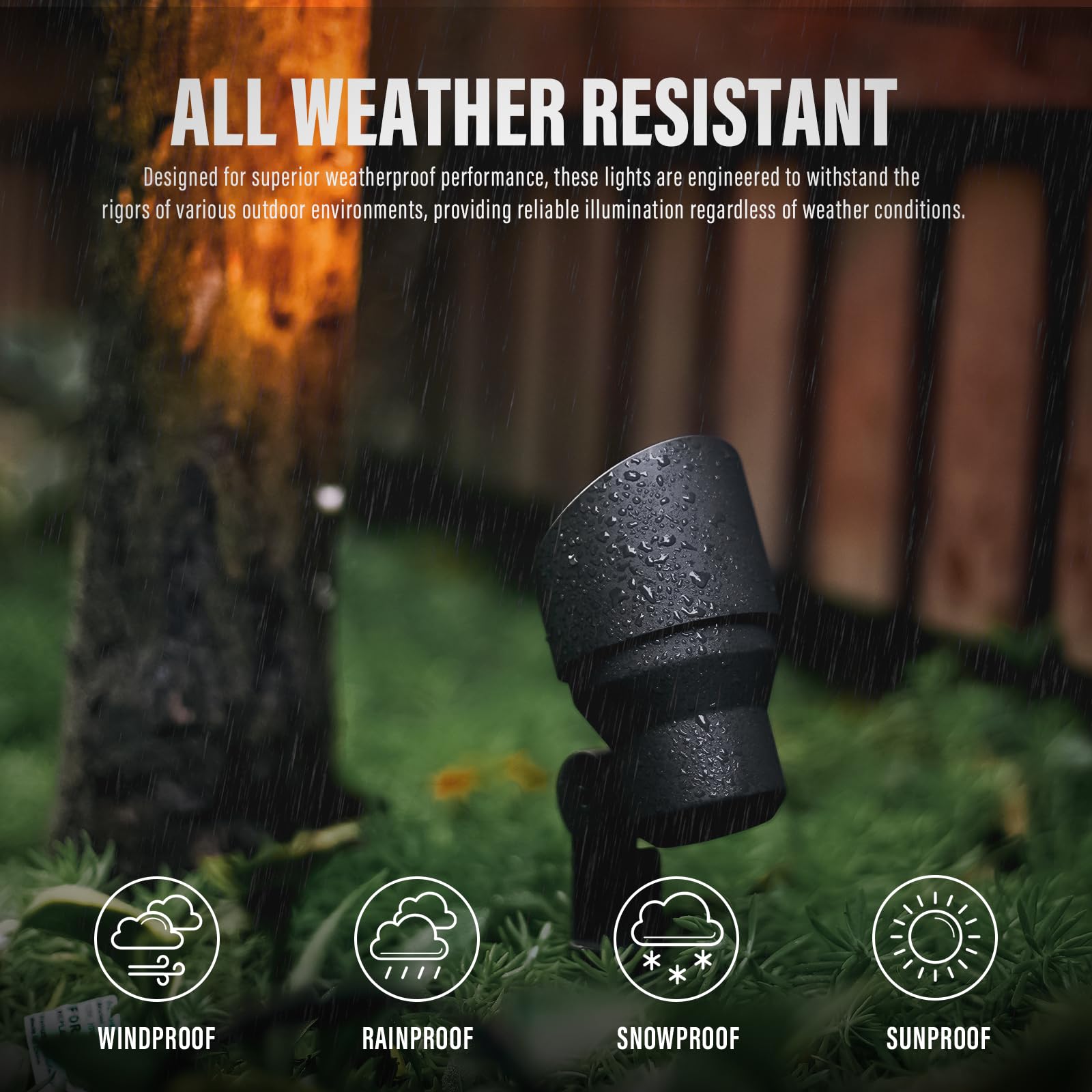 Venus Manufacturing 24 Pack Low Voltage Landscape Spotlight, 20W Halogen, Black, Waterproof