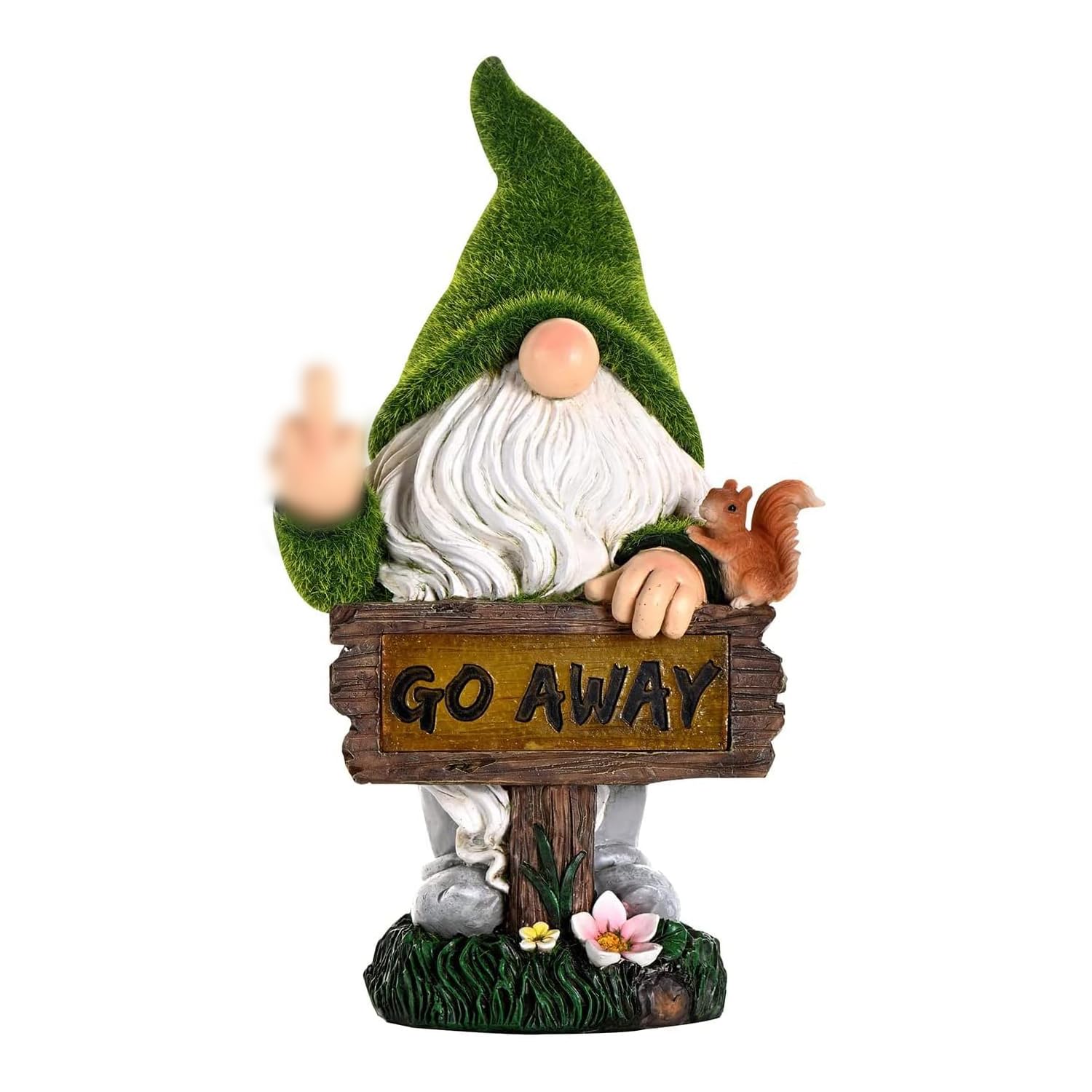 ASAWASA Gnomes Decorations for Yard with Solar LED Light Large Outdoor Funny Garden Lawn Gnome Decor(Tall 10 Inches)