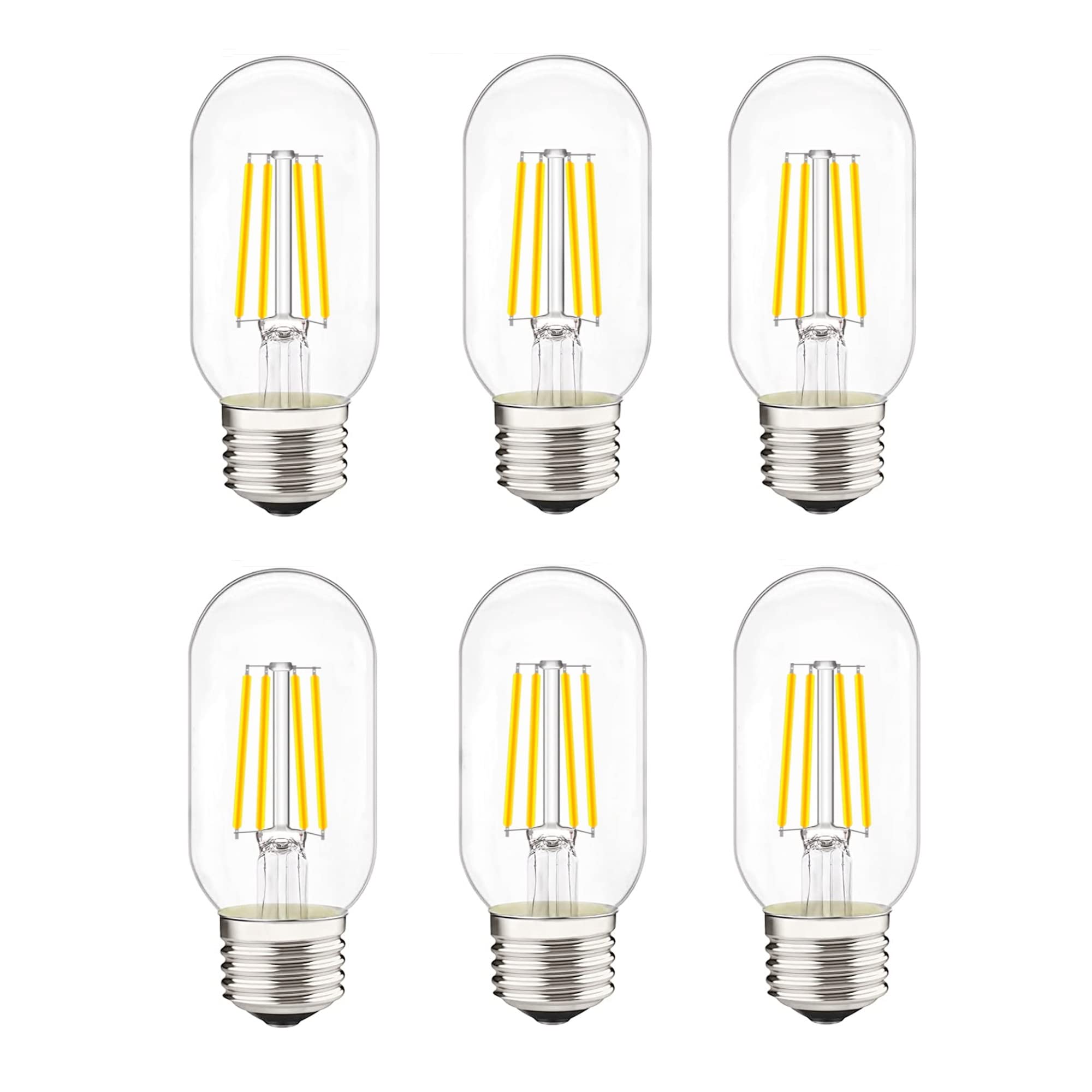 Livemax Led Tubular Bulb 4W Daylight 4000K E26 Clear Edison Bulb,40W Equivalent 400 Lumens, Antique Edison Style Led Filament Li