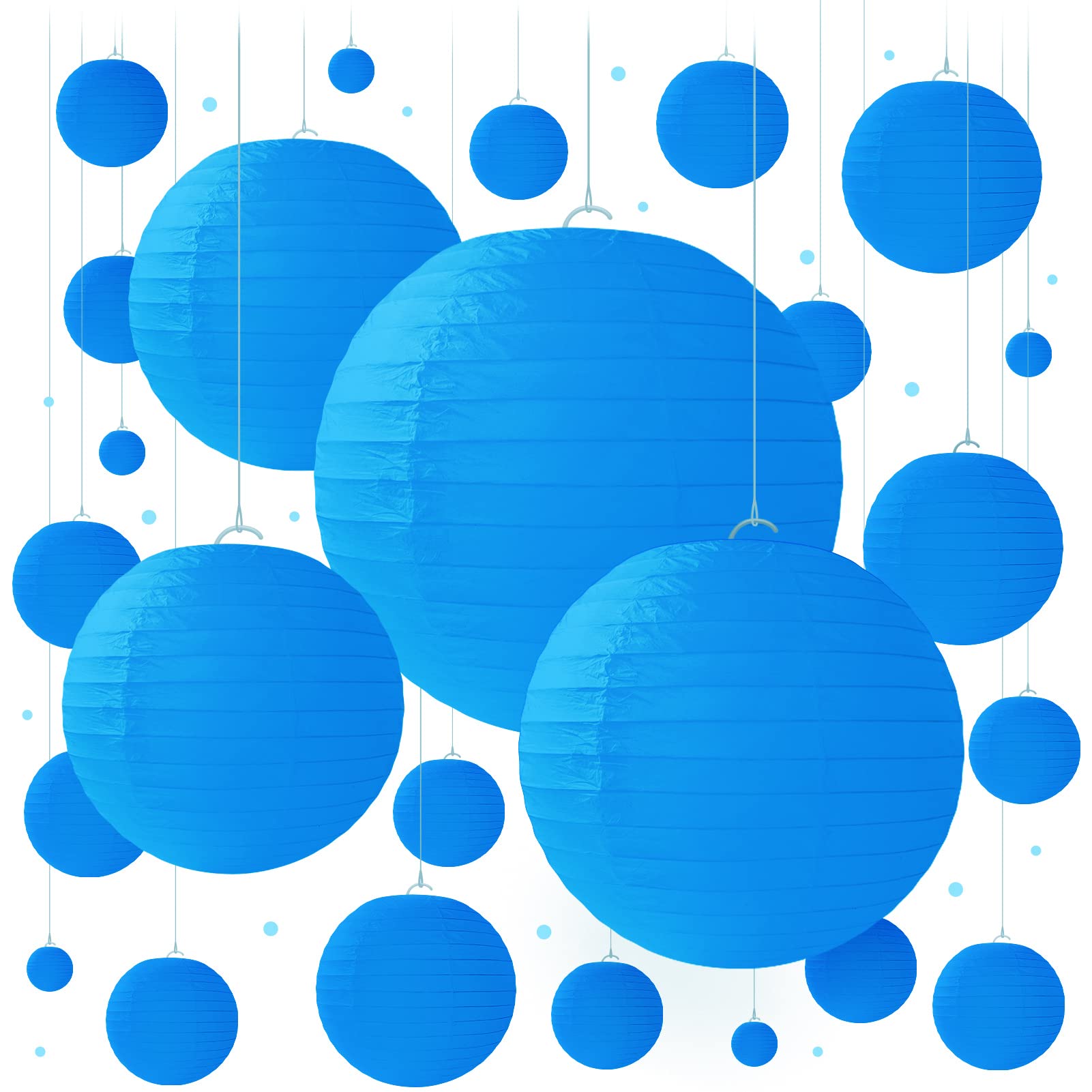 Blue Paper Lanterns - 25 Piece Set - Blue Party Decorations For Birthdays, Weddings And Special Occasions By Avoseta