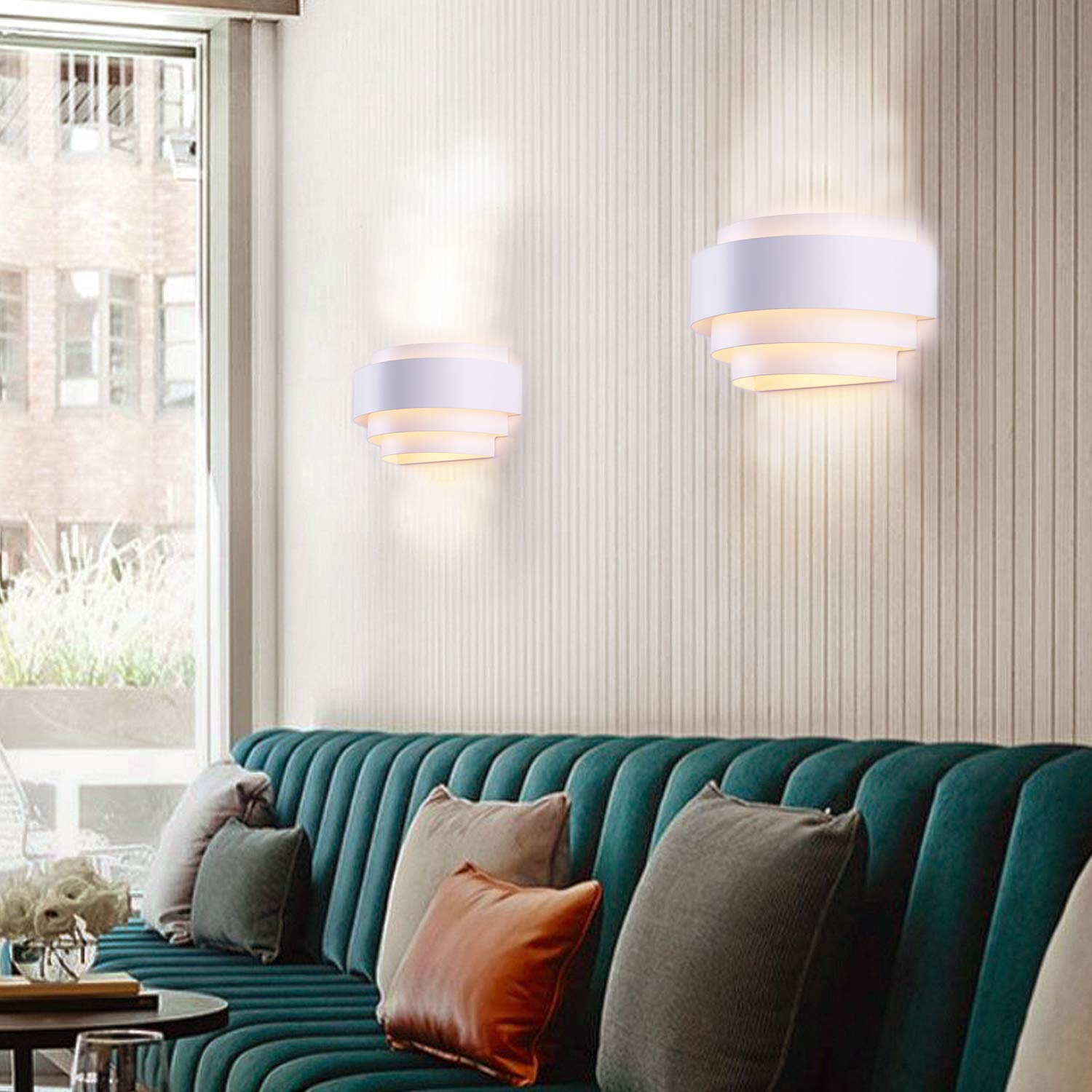 Lightinthebox Modern Wall Sconce Set Of 2 Indoor Wall Light Fixture Half Moon Metal Wall Lamp White For Stair Hallway Home Theat