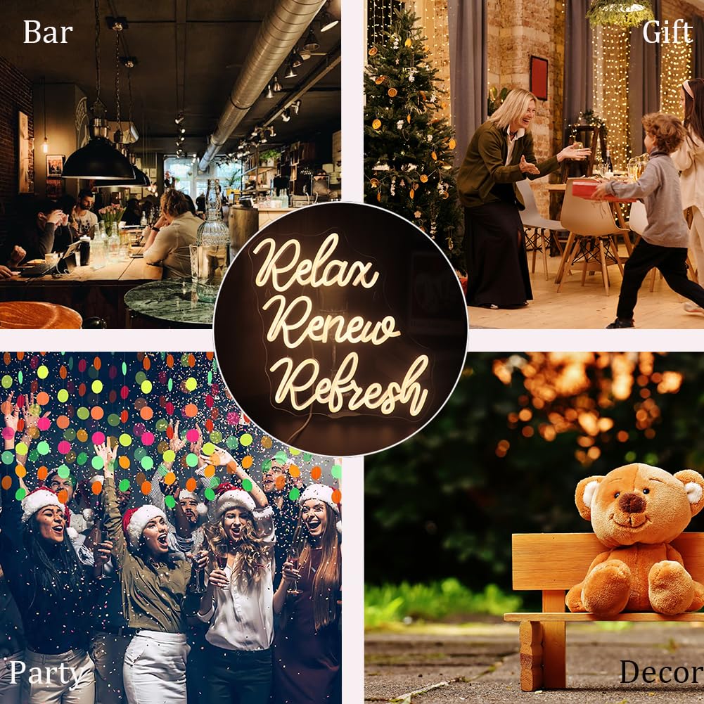 QiaoFei Neon Sign LED Dimmable for Home & Bar Decor, Medium Size, Warm White Light, Perfect for Parties & Gifts