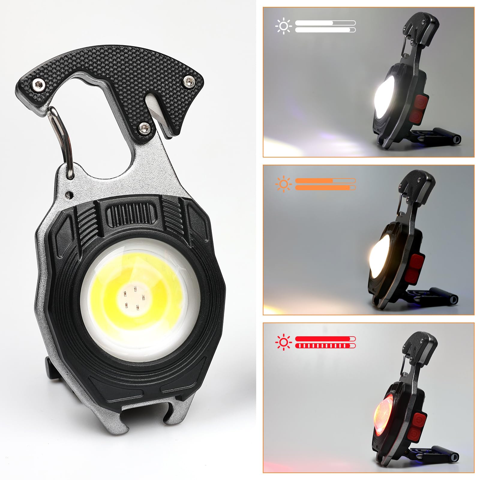 MAKDAK Keychain Flashlight 1600 Lumen Rechargeable 7 Modes 1PC Black Model W5147-1