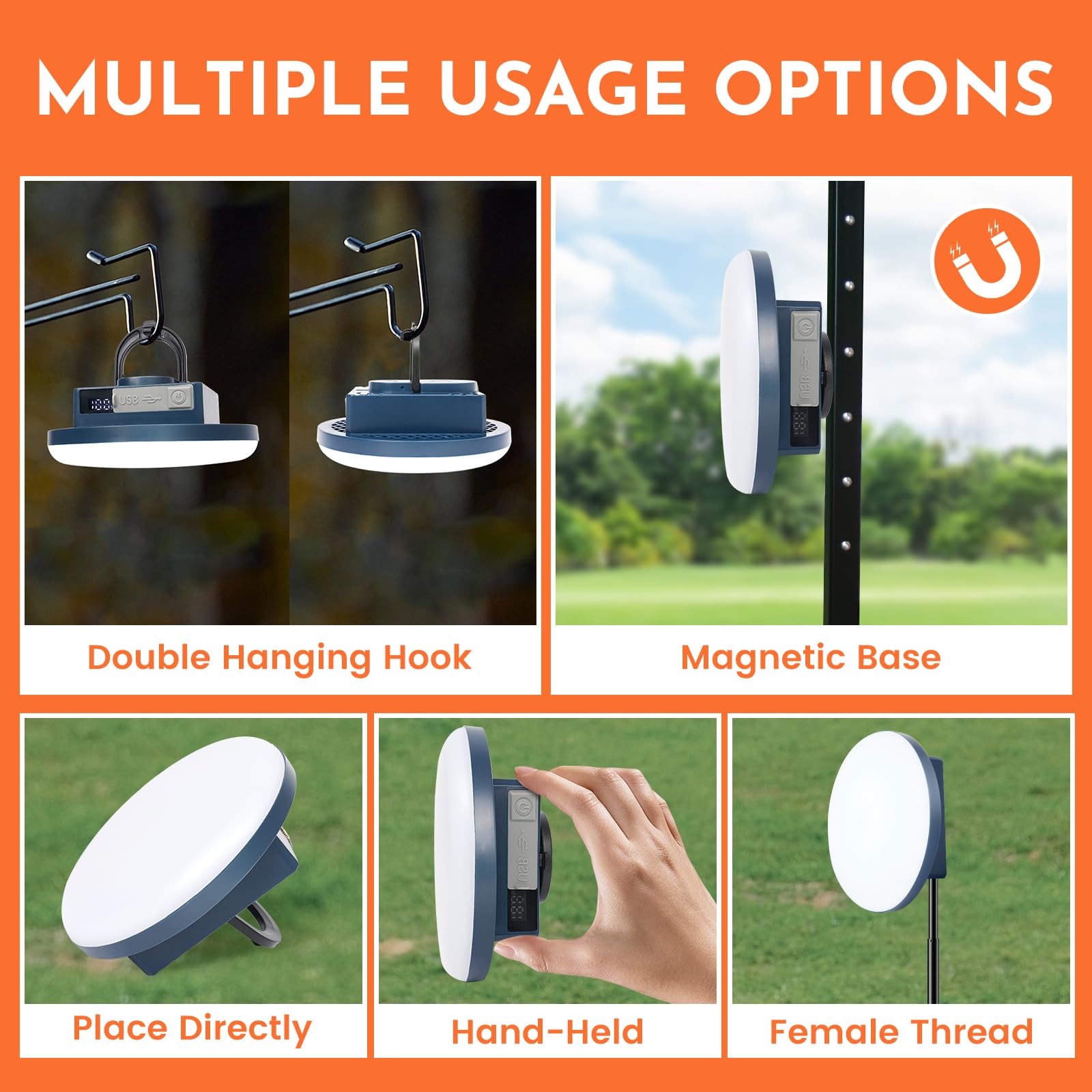 12000mAh 5000LM Camping Lights 2Pack, 42W Camping Lantern Rechargeable up to 200H, Lanterns for Power Outages, Hanging Tent Ligh