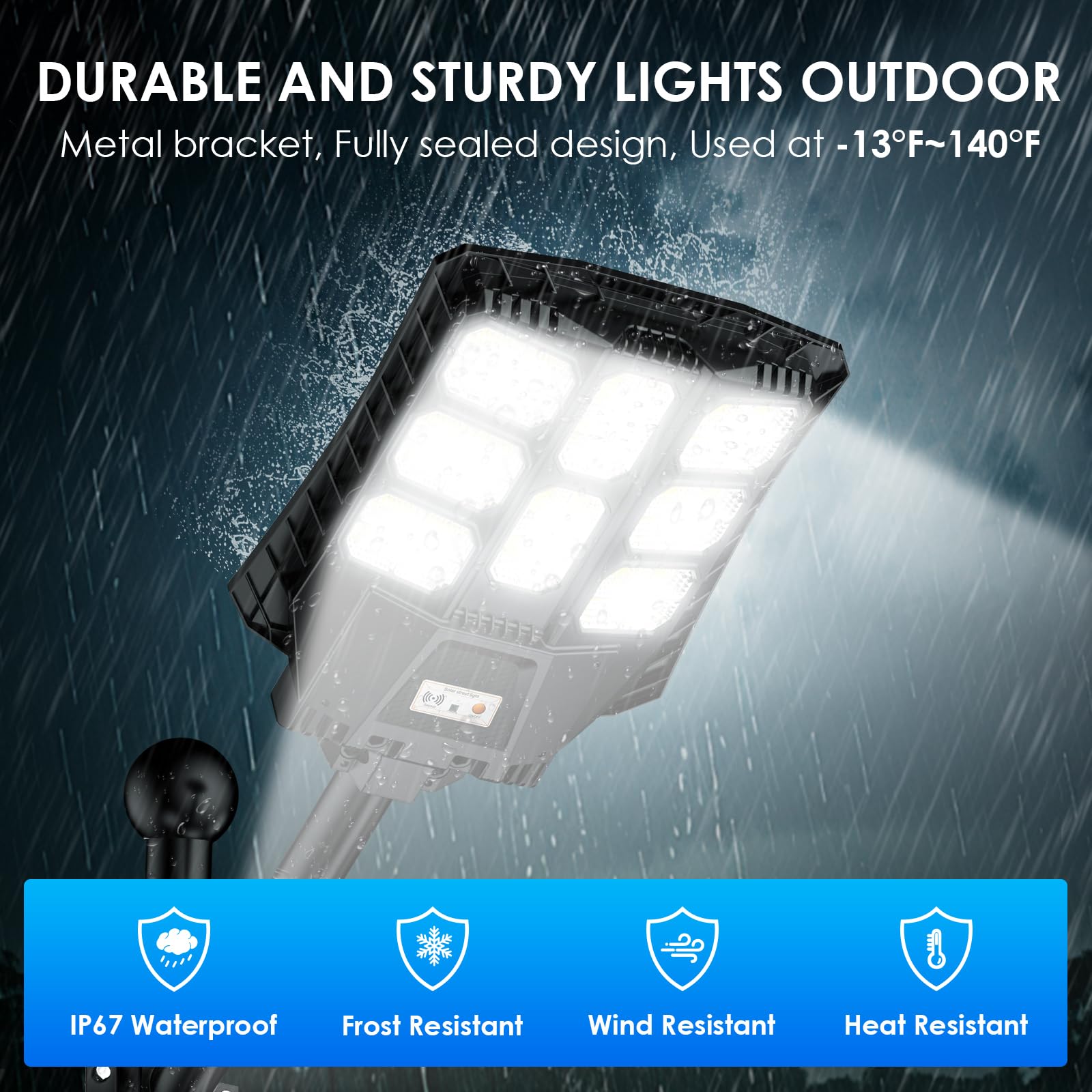 3600W Solar Street Lights Outdoor Waterproof, Solar Powered Led Flood Light Outside, Wide Angle Security Parking Lot Light Dusk