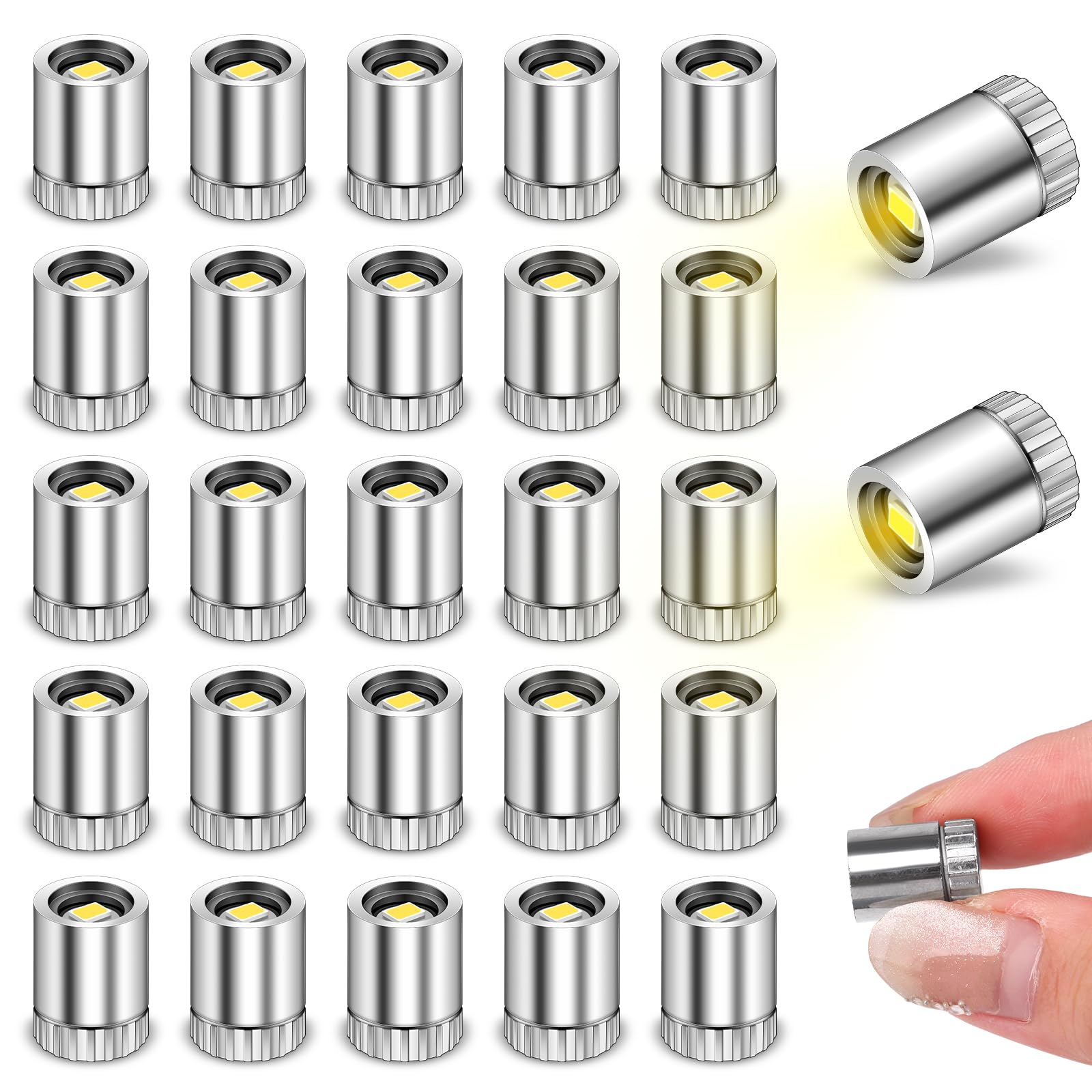 Welecom Miniature LED Lights, 50 Pcs, Battery Included, Plastic, Mix Color, Model Wel-240611-1
