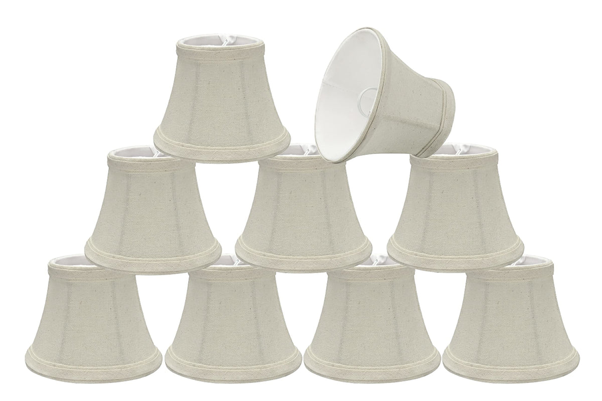 Aspen Creative 30004-6A, Bell Clip-On Chandelier Lamp Shade, Off-White, 3&quot; Top X 5&quot; Bottom X 4&quot; Slant Height, Set of 6