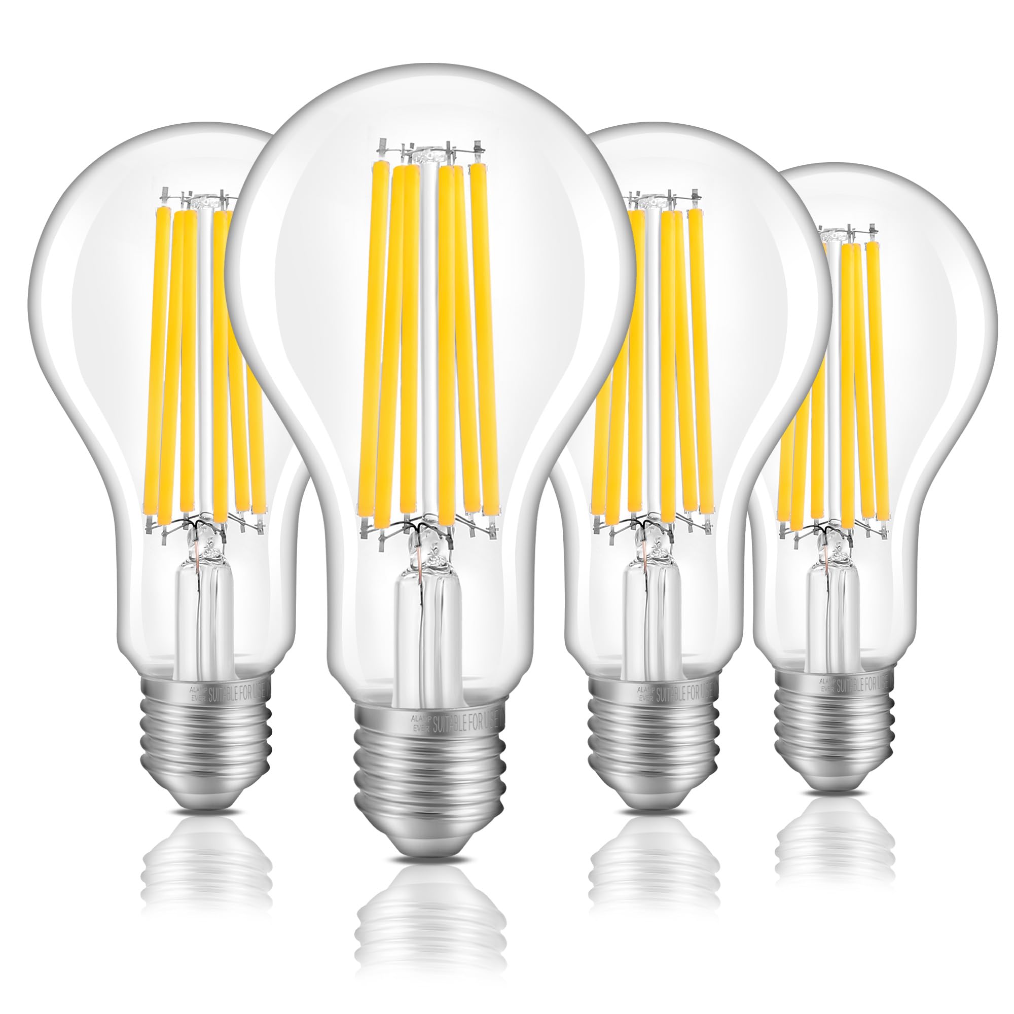 ALAMPEVER 2650LM A23 LED Light Bulb with Dimmable Function, 18W (150 Watt Equivalent), 3000K Warm White, Super Bright Edison Lig