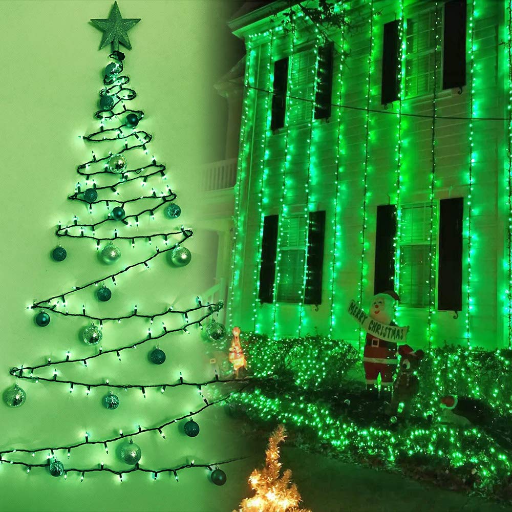 Odeetronic Green St. Patrick'S Day String Lights, 21.63Ft 100 Count Incandescent Christmas Mini Lights Connectable, 120V Ul Certified Green Wire Outdoor Tree Lights Waterproof For Indoor Party Decor