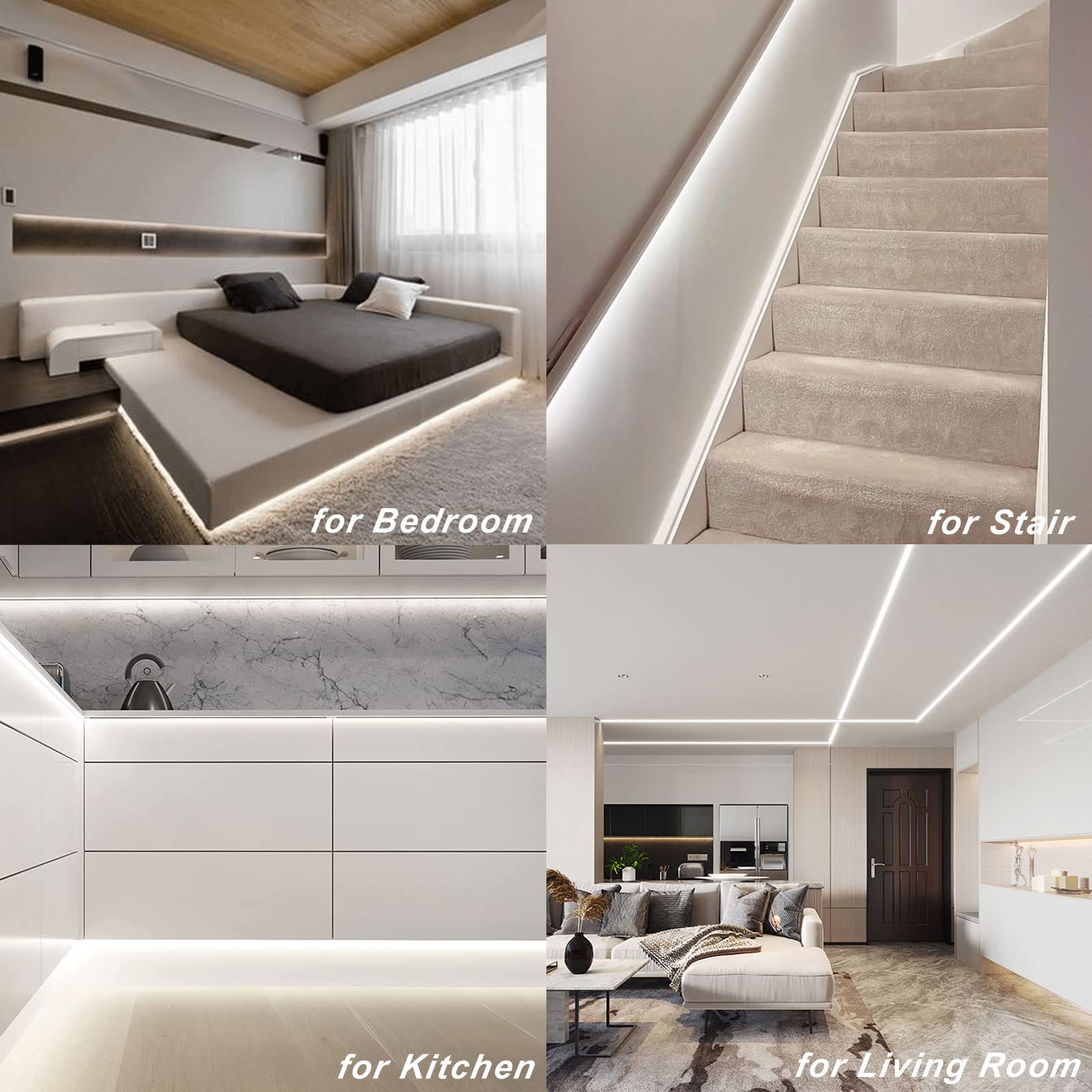 echosari Battery Operated LED Strip Lights, 3m, 90 LEDs, Cool White, Dimmable, Remote, 8 Modes, Self-Adhesive, Cuttable