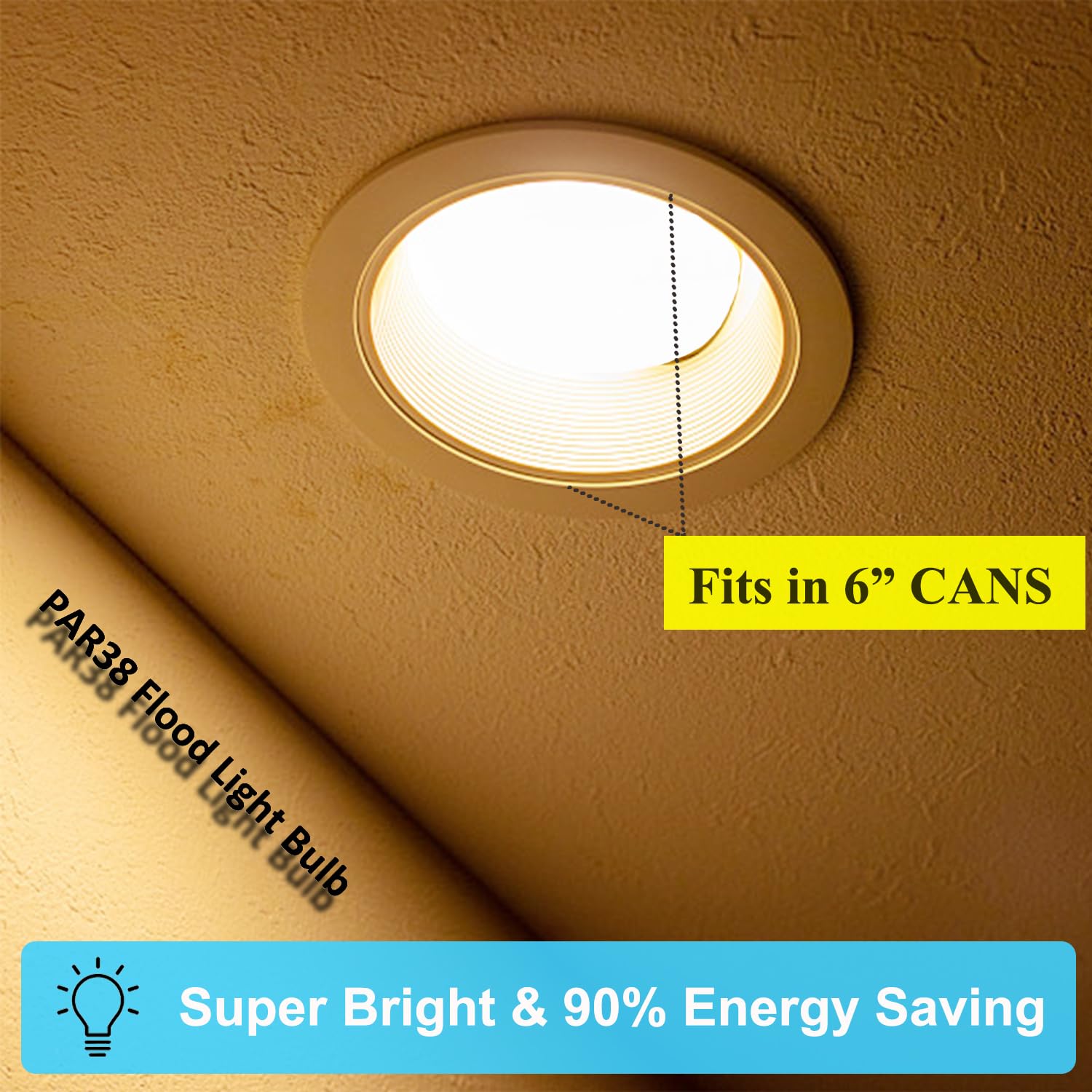 Youtime Par38 Flood Light Bulbs Outdoor/Indoor 5000K Daylight,15W(150W Equivalent) Led Bulb Waterproof Spot Light Bulb, Dimmable