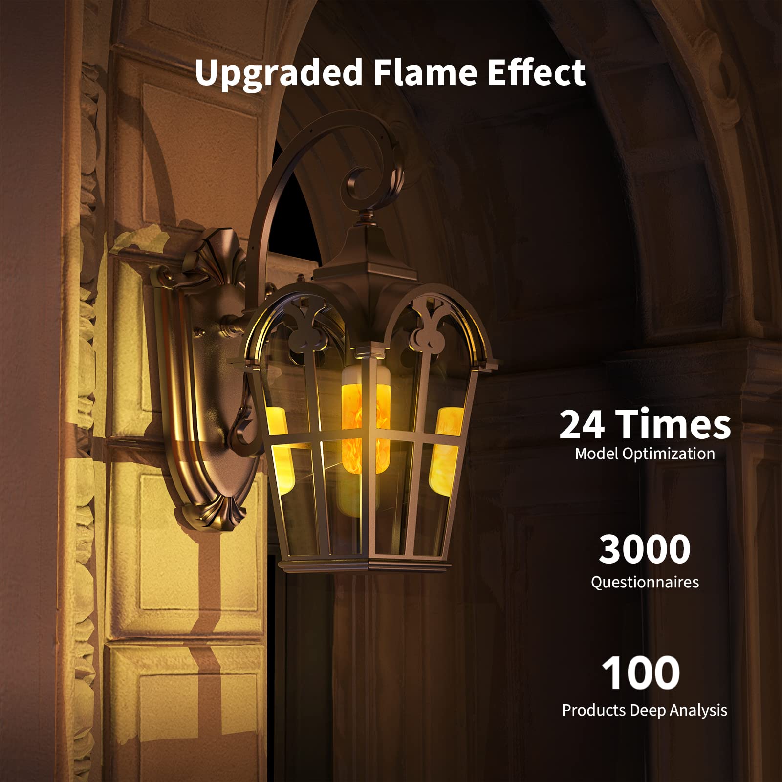 Morsatie Led Flame Light Bulbs, 4 Modes Flickering E26/E27, 2 Pack For Halloween & Parties