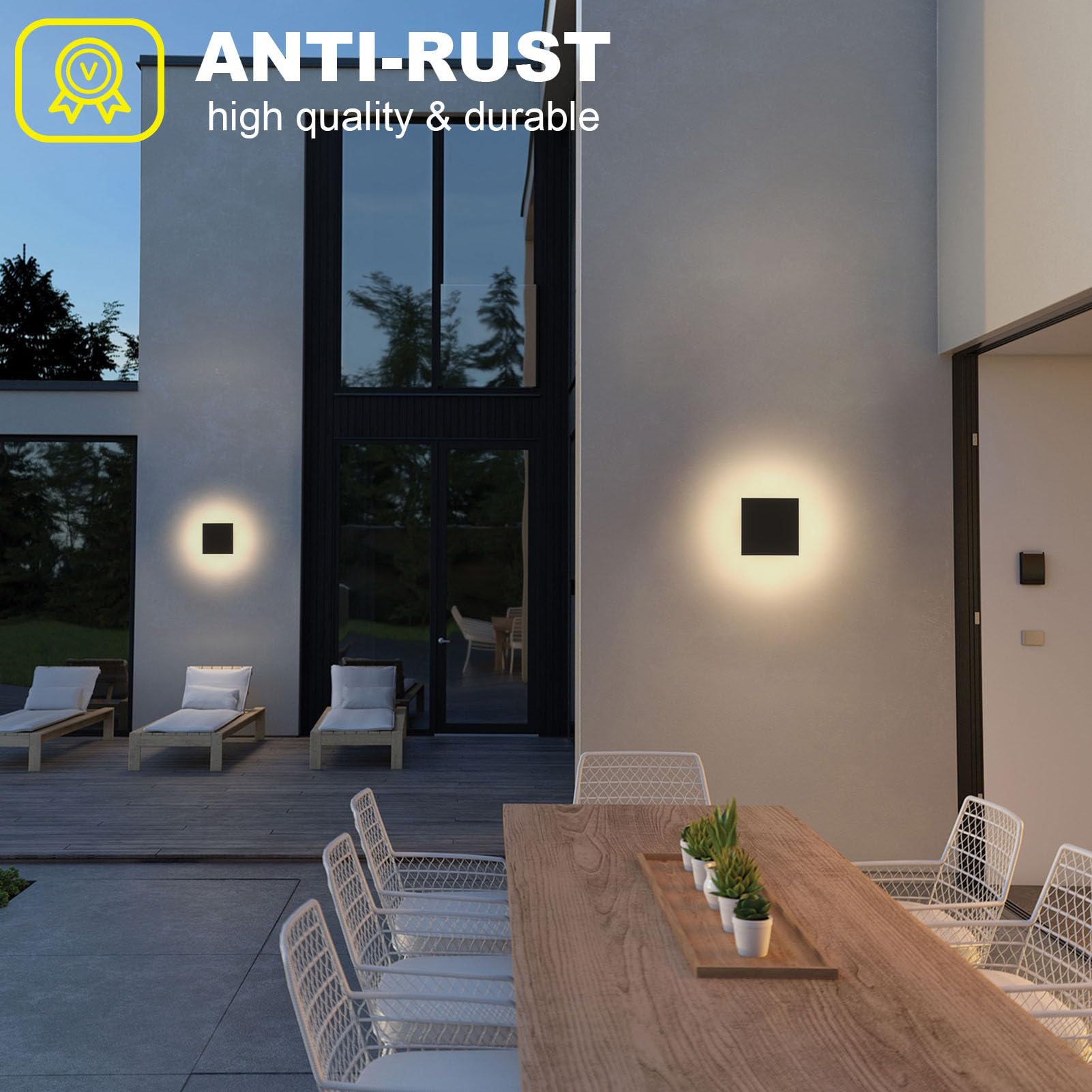 Aoceley 2 Packs Led Wall Light Outdoor Indoor Modern Wall Sconce Mini Wall Sconce Black Modern Outdoor Wall Lights Aluminum Porc