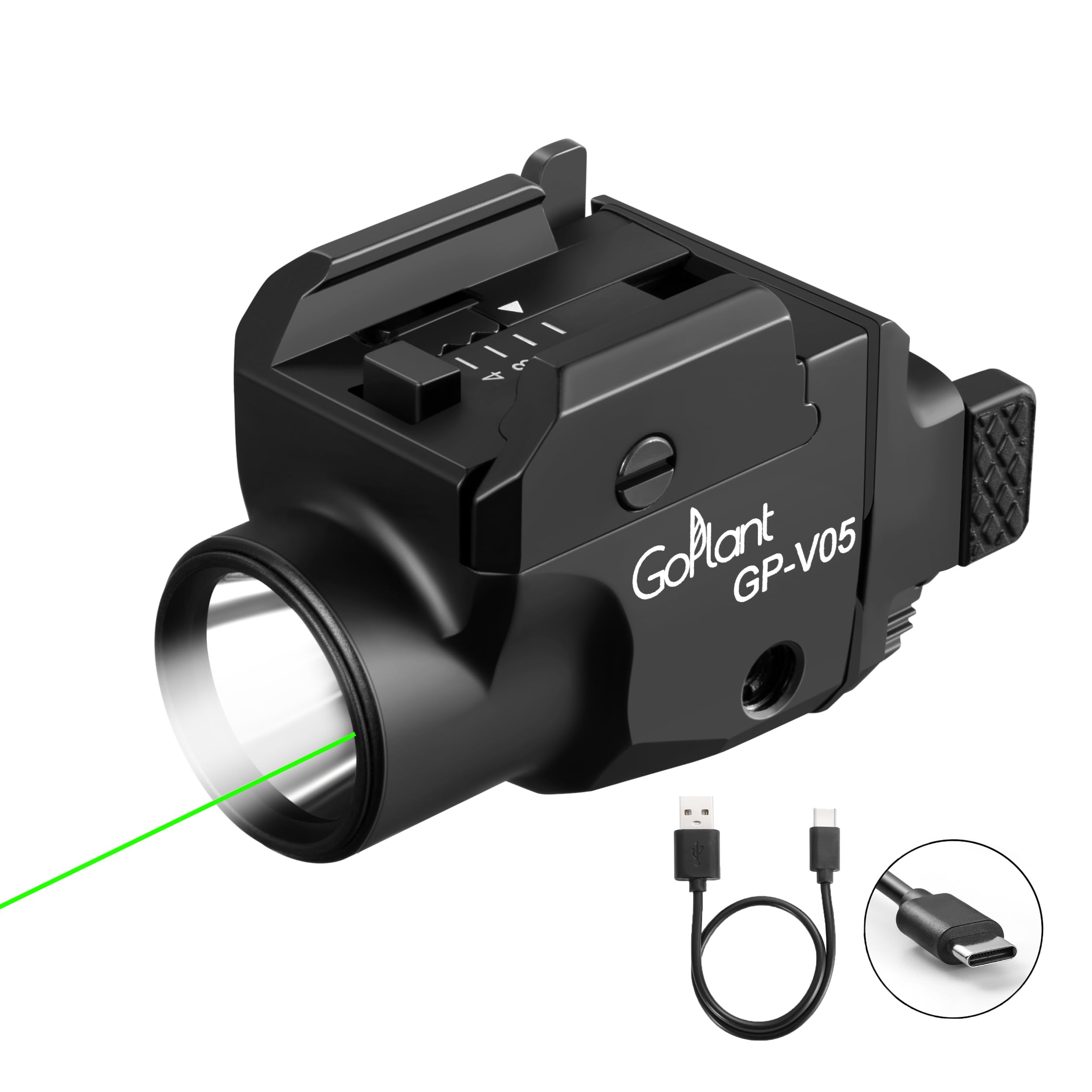 1500 Lumens Aircraft-Premium Gradeluminum Compact Handheld Toy Flashlight  Picatinny Flashlights Laser Weapon Light  Subcompact Tactical Handheld Toy Lights Green Laser Light Combo For HandLauncher  Rechargeable Launcher Laser