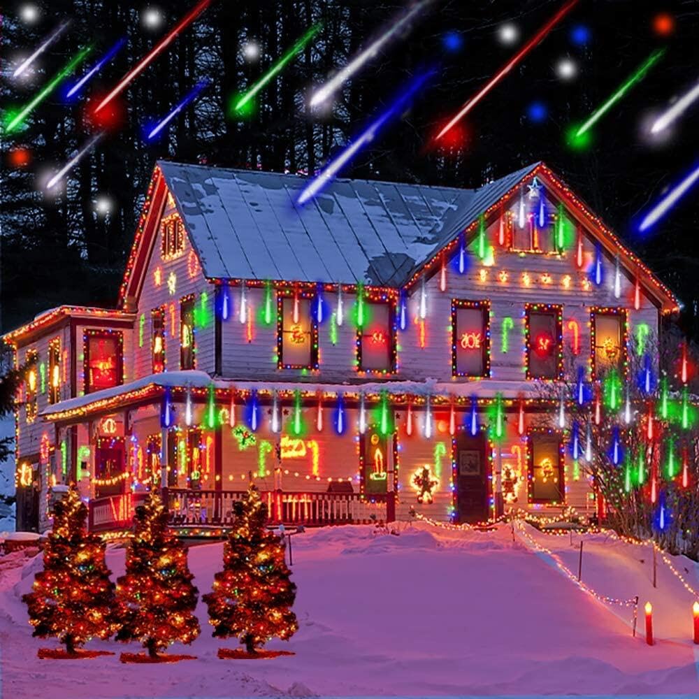 Joomer Meteor Shower Lights, 240 LED Multicolor Icicle Lights, 11.8 inch Tubes, Waterproof, Connectable, Model GP-SW070DC0514T-IP44(