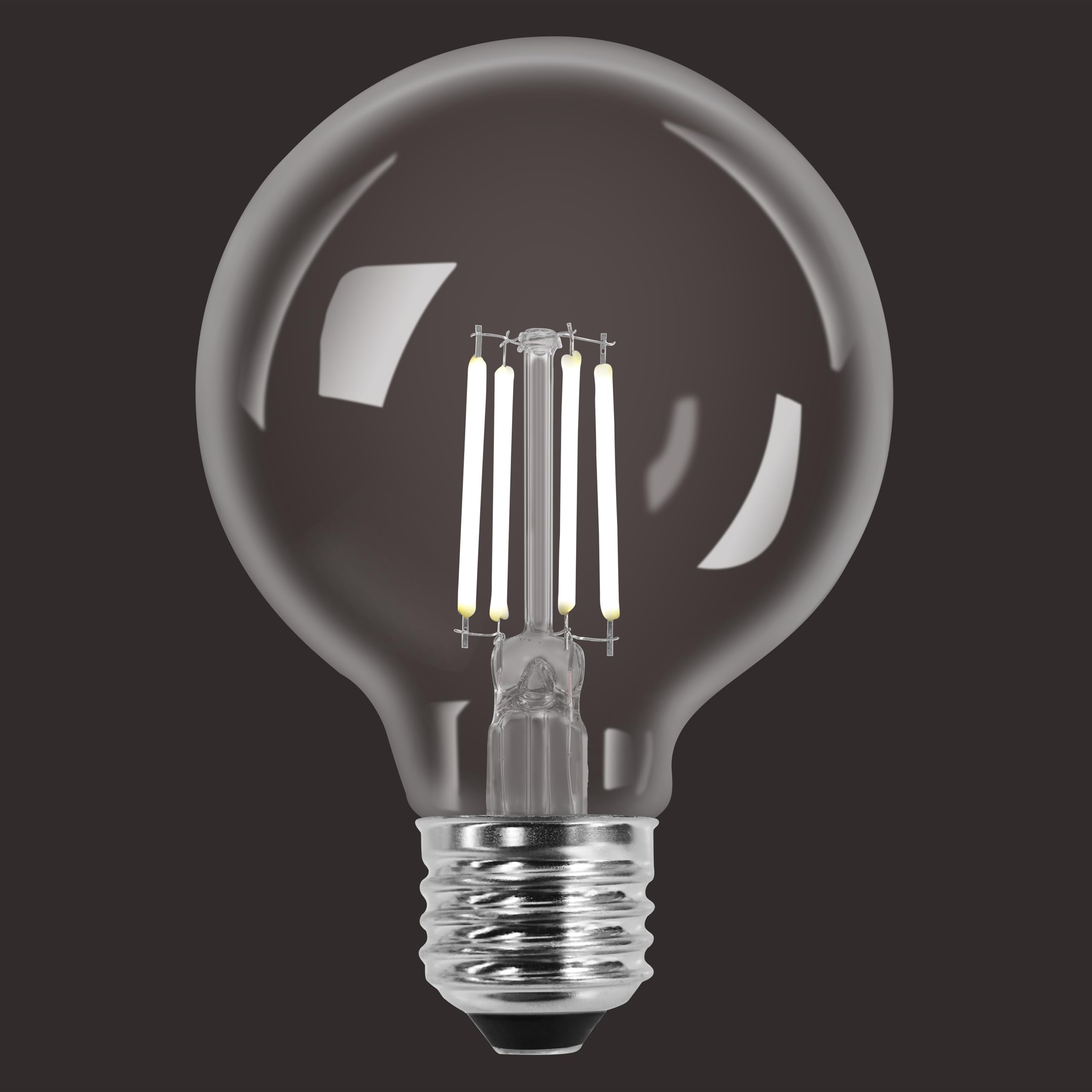 Sylvania G25 Clear Globe Led White Filament Bulb, 5W, Dimmable, 500 Lms, Medium Base, 5000K, Daylight - 2 Pack (42177)