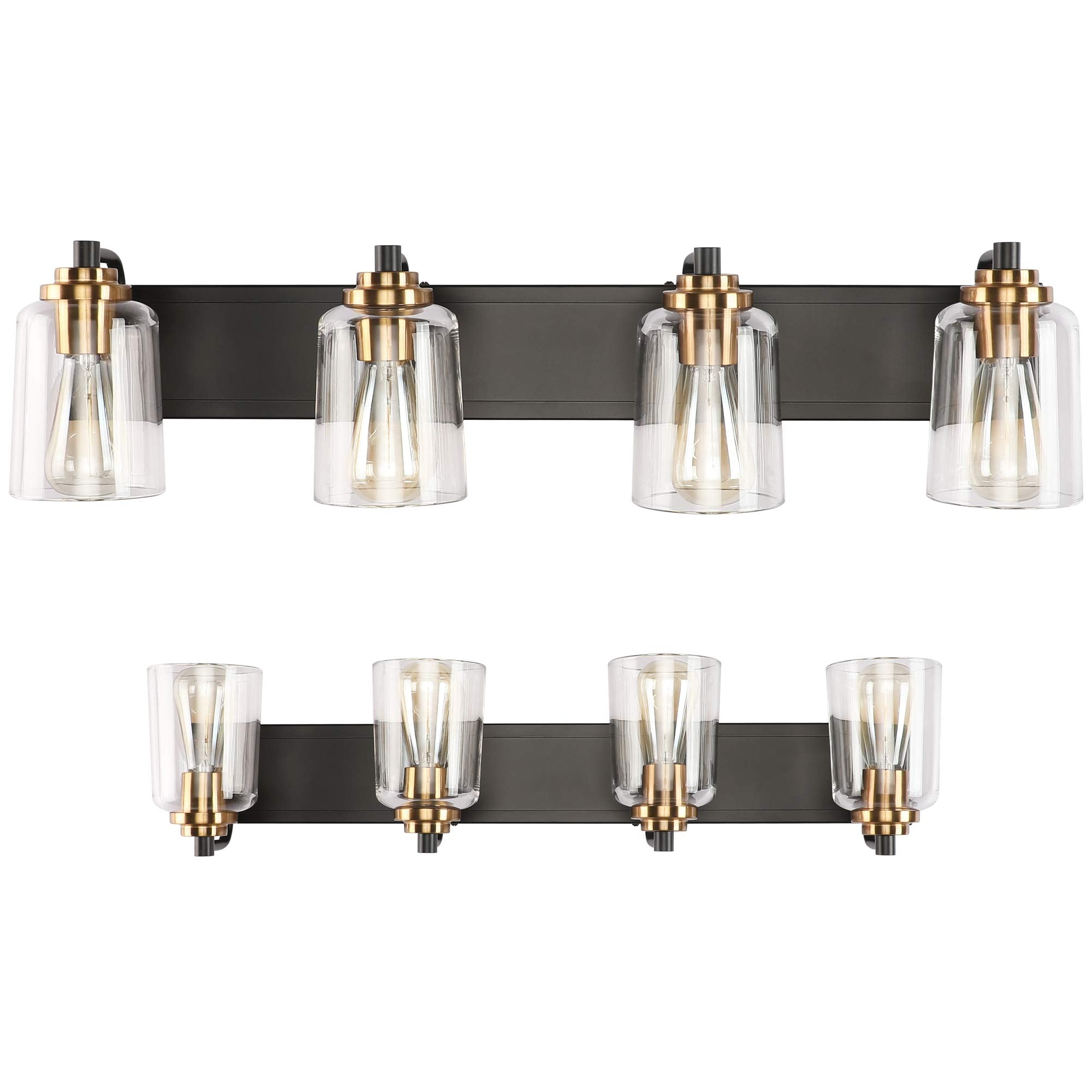 Solfart Vintage Vanity Lighting Fixtures For Bathroom 4 Light Bathroom Vanity Light Black Brass Wall Light Sconce Light Black Wi