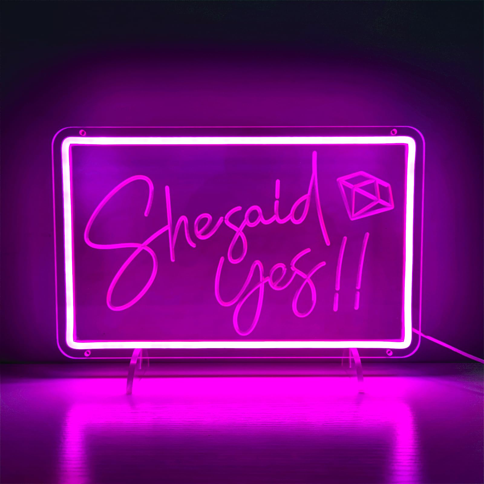 She Said Yes Neon Sign Decorations, Propose Engagement Party Decor Signs for Wedding, Bridal Shower, Bedroom, Bar Pub, Will You