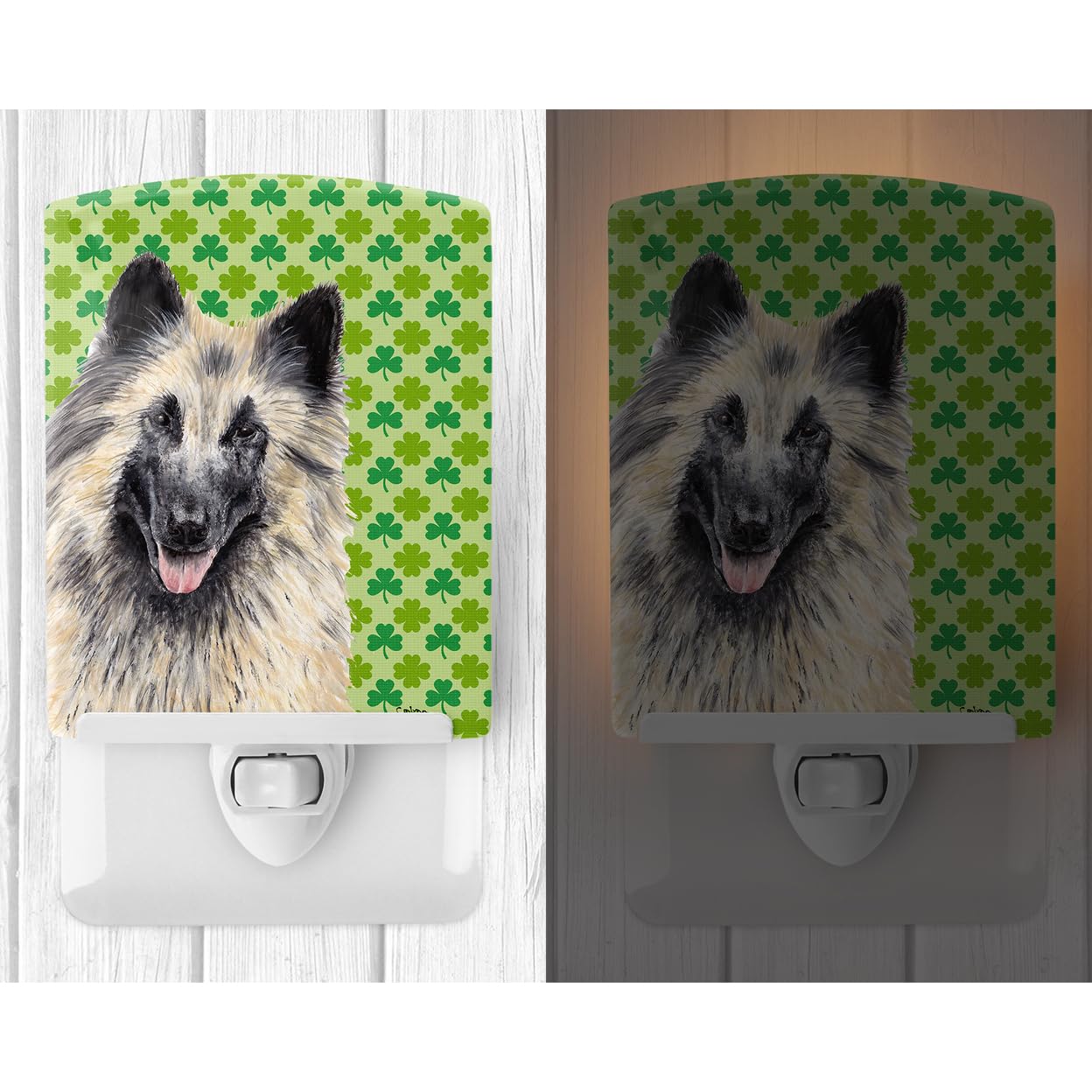 Carolines Treasures Ceramic Night Light, Belgian Tervuren, St. Patricks Day, 6x4x3in, Multicolor, Model SC9312CNL