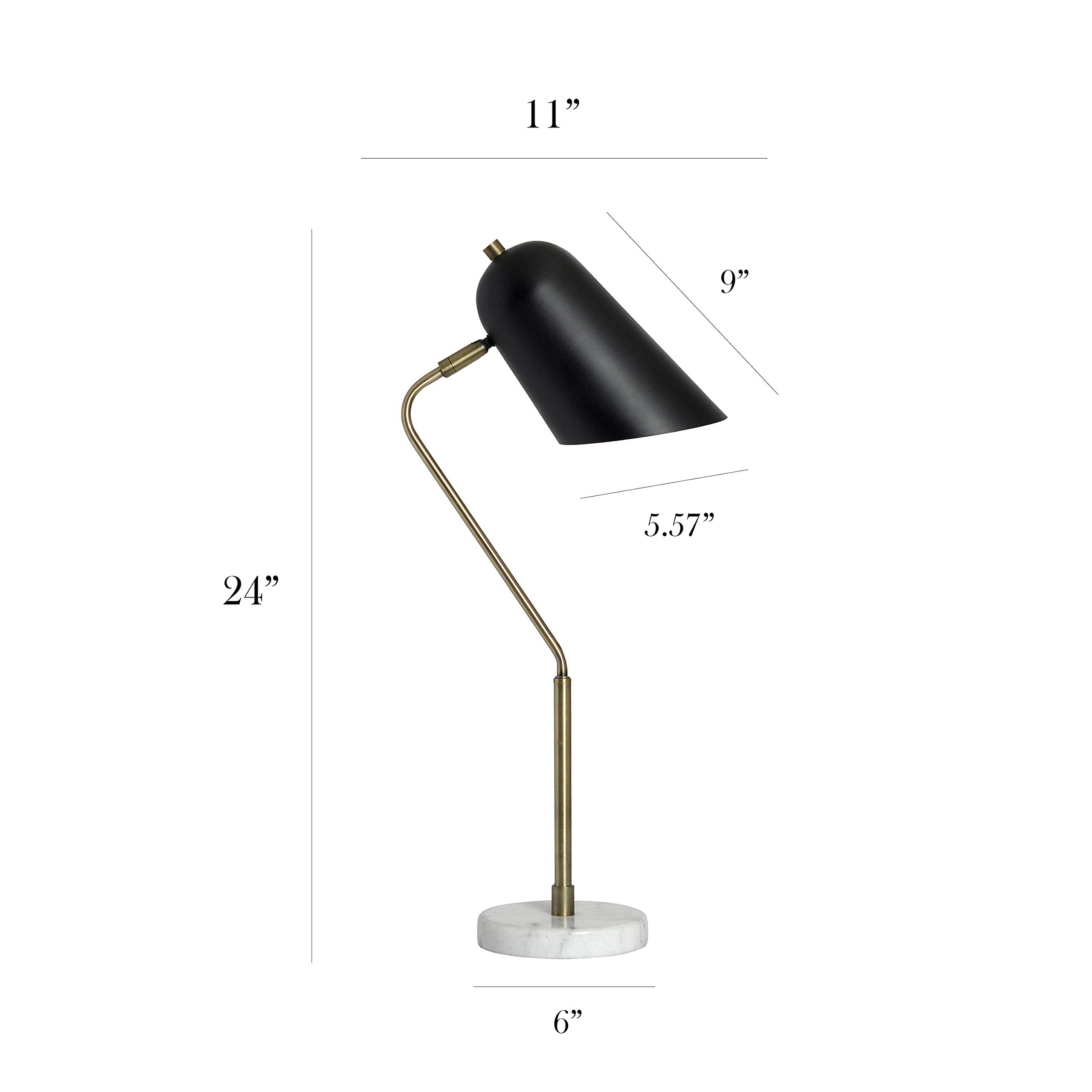 Elegant Designs Arched Desk Lamp, Antique Brass, Metal, 9.5inL x 6inW x 23.5inH, Model LD1058-ABS