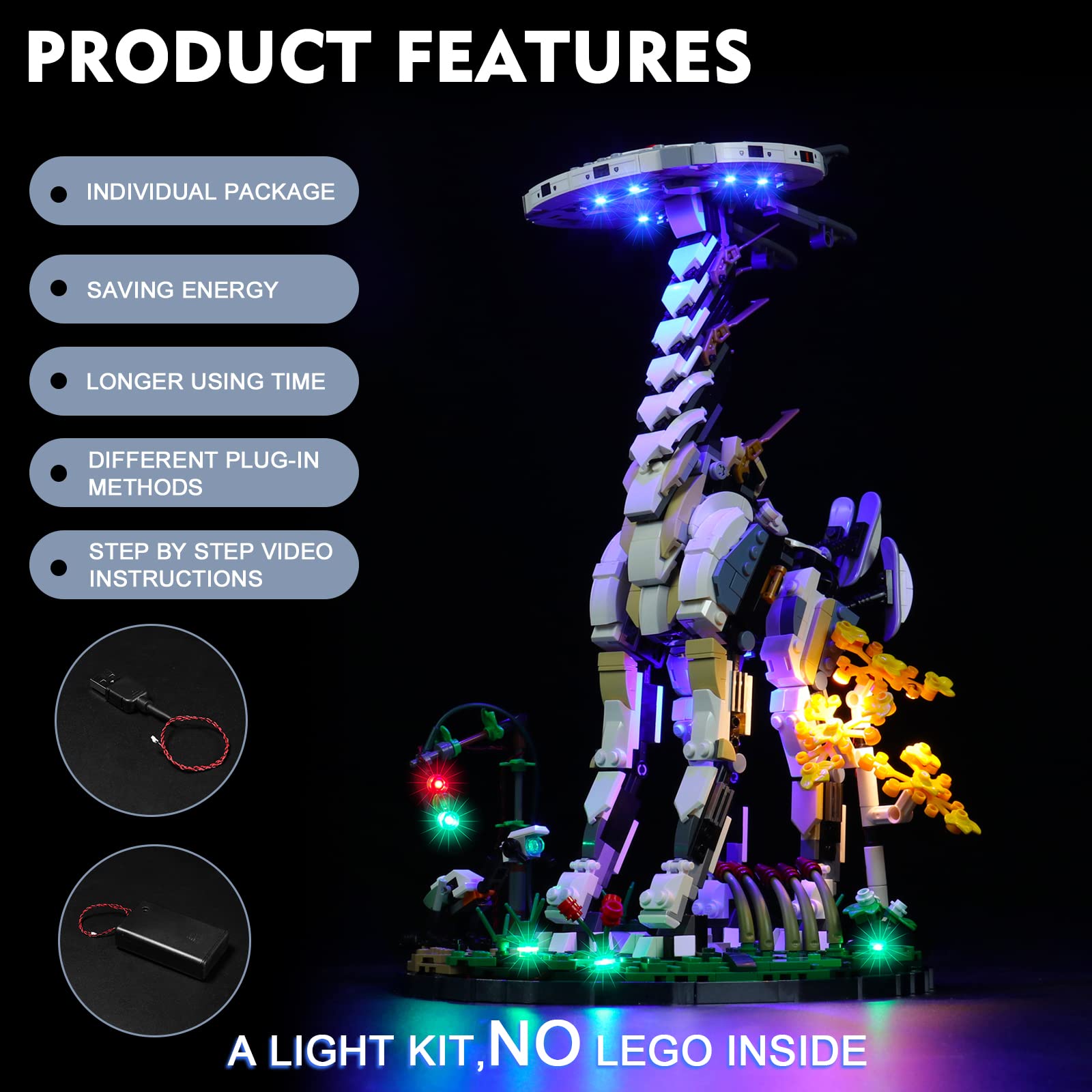 Brickbling Led Lighting Compatible With Lego 76989 Horizon Forbidden West: Tallneck Building Set, Creative Lights Compatible Wit