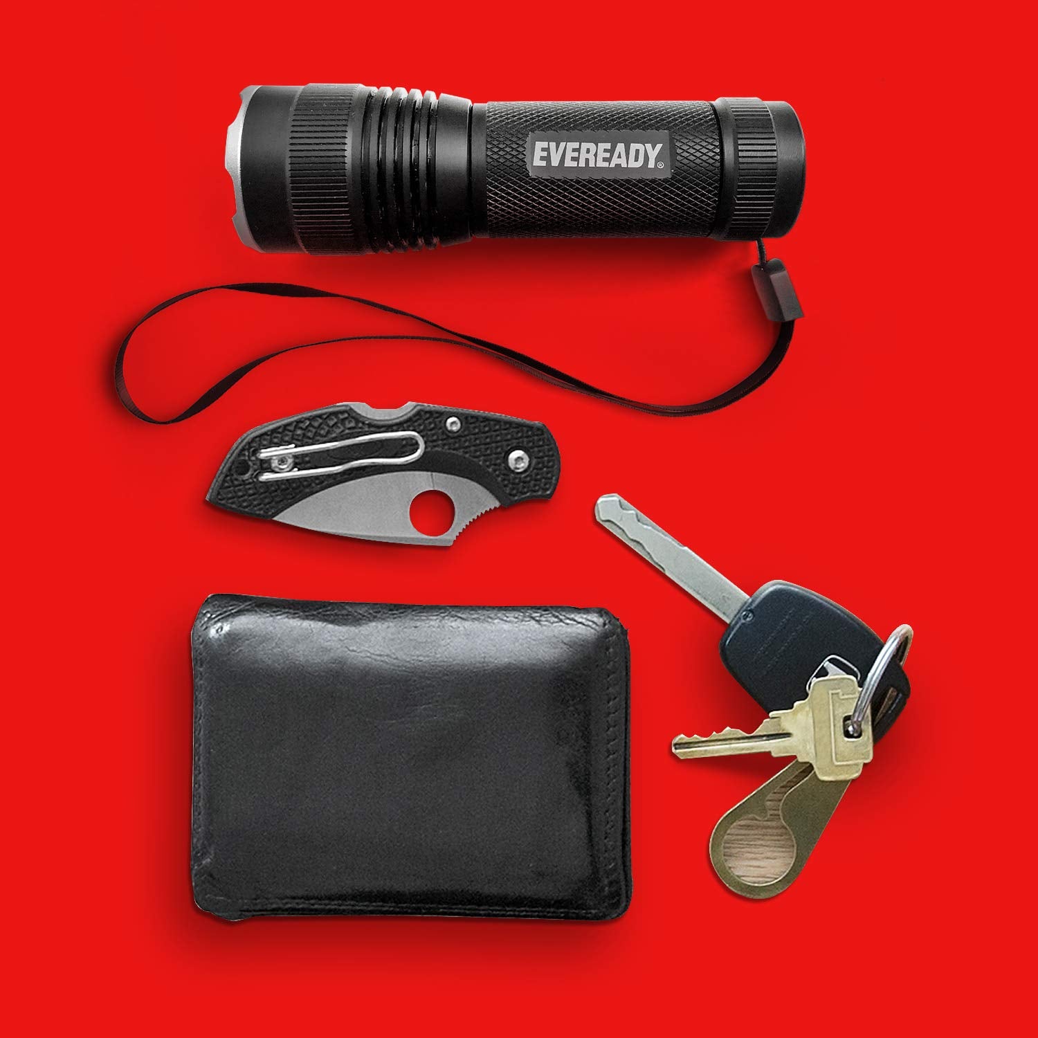 Eveready LED Flashlights 4-Pack, IPX4 Water Resistant Tactical Torches, Black, Model S300 PRO for Camping & Emergencies