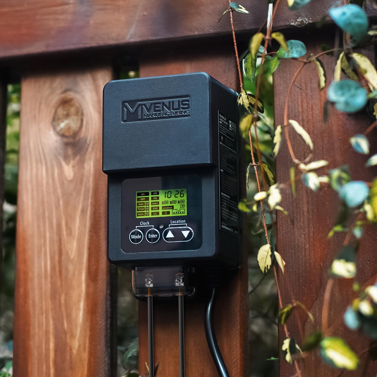 VENUS MANUFACTURING 60W Outdoor Low Voltage Transformer with Timer & Photo Sensor, 120V AC to 12V AC, Black-Grey, Model 5113-06001-01
