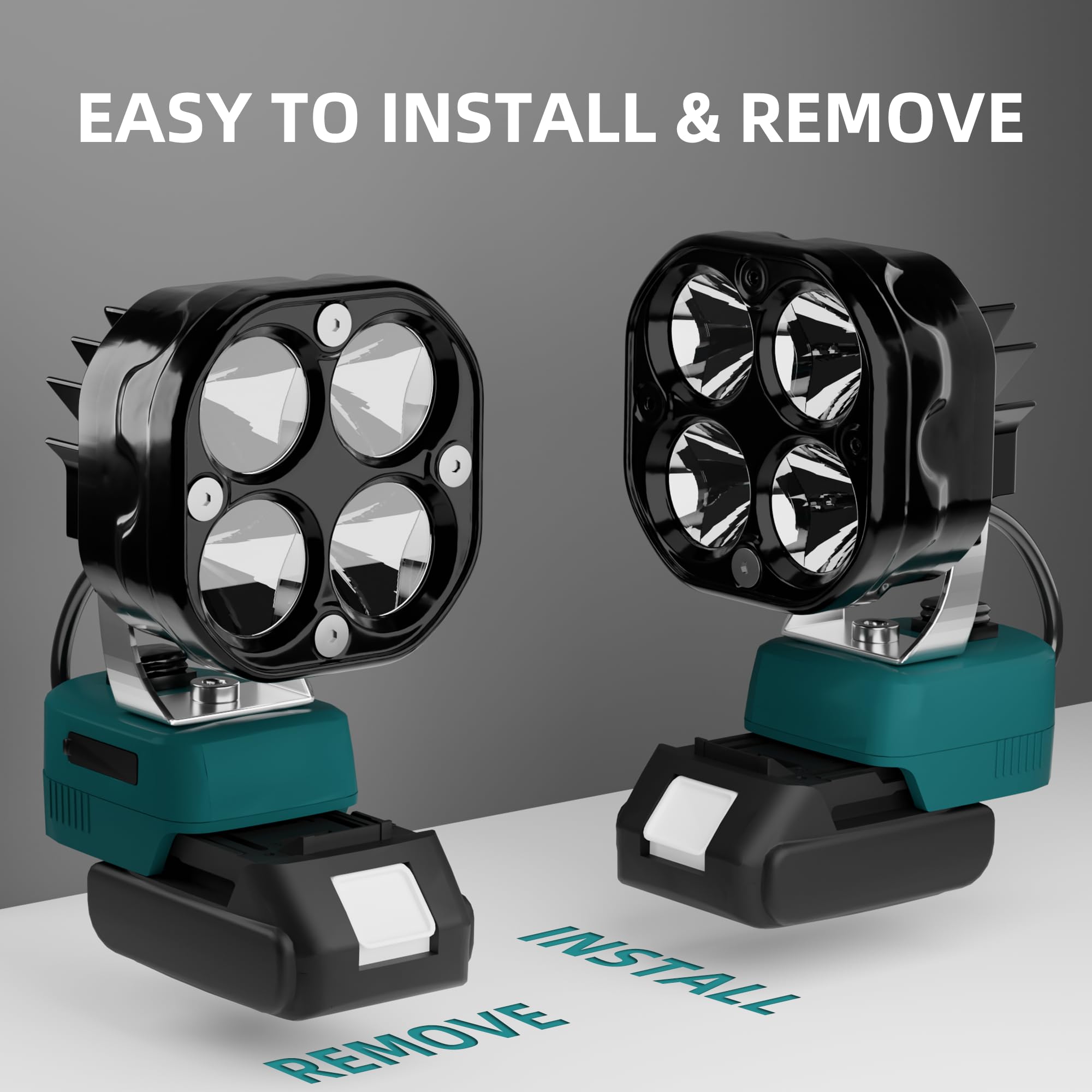 Bukattadv Spotlight Compatible With Makita 18V Lithium Battery, Led Work Light, 900Lm