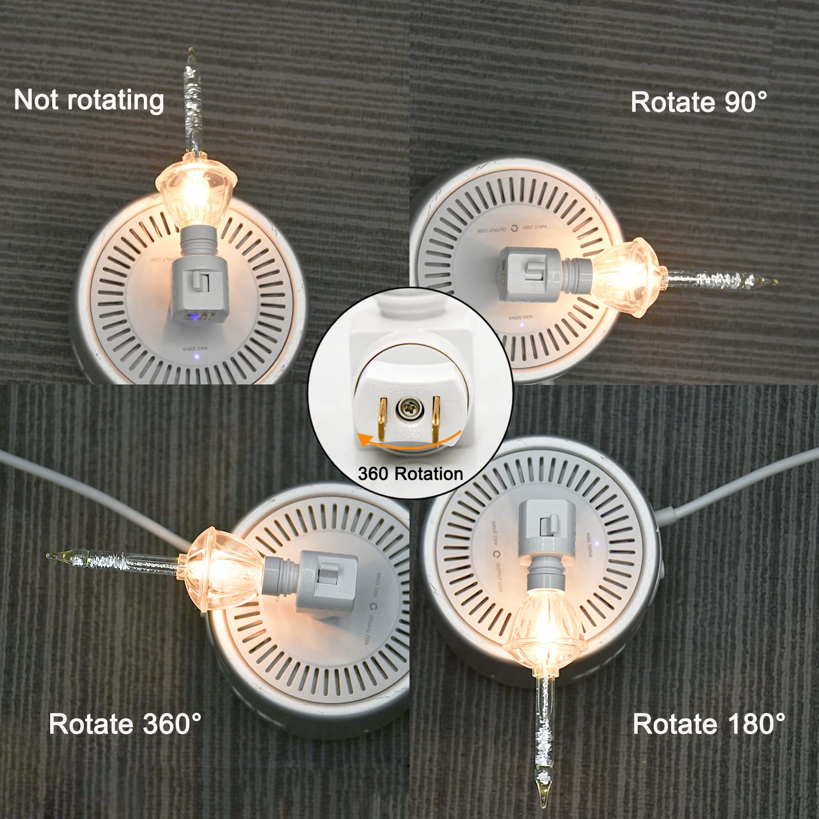 Abeja 1 Pack Silver Bubble Light Night Lights For Christmas Decor With 2 Vintage Bubble Light Bulbs(1 Spare) 5W Incandescent Bul