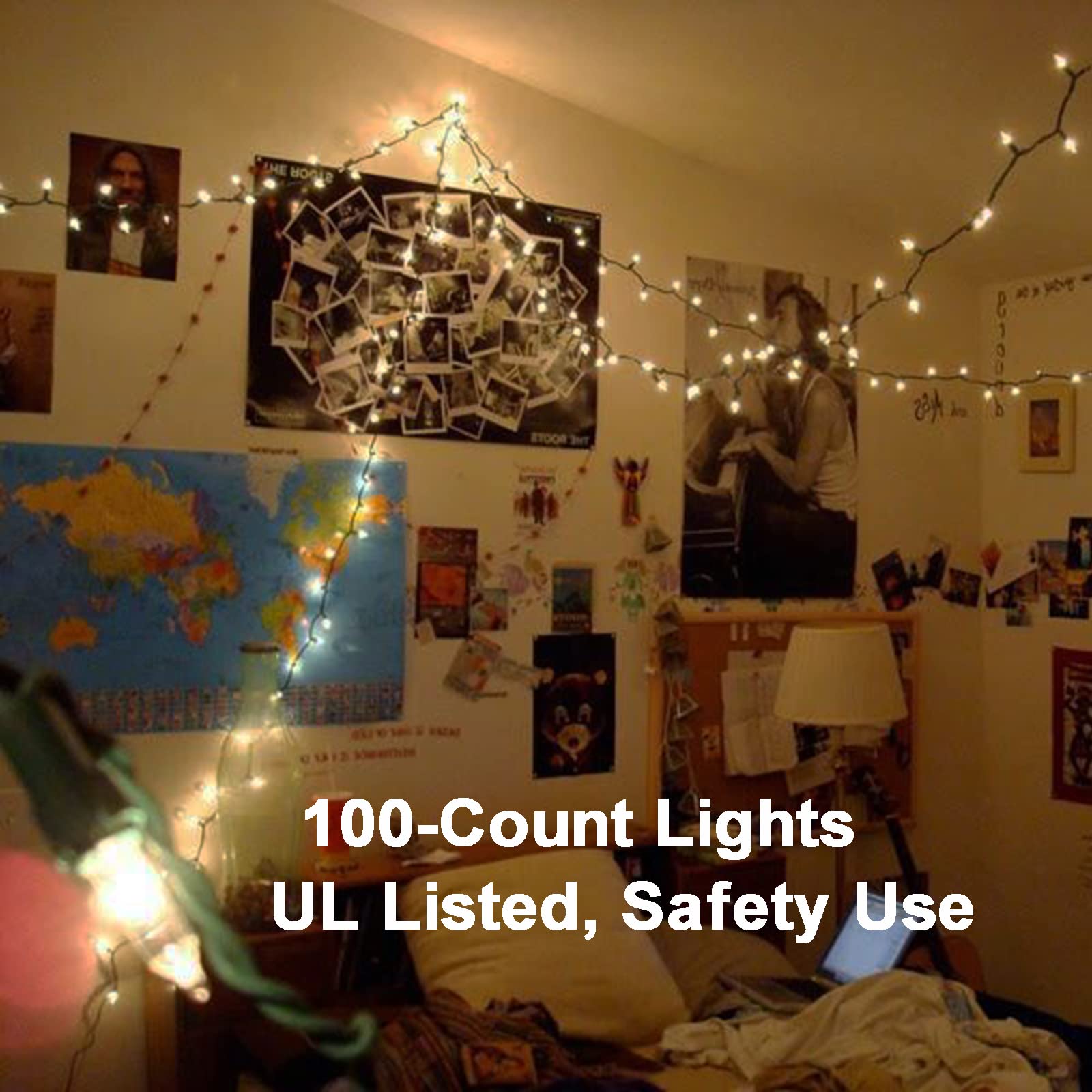 Brizled Warm White Clear Christmas Lights Connectable, 21FT 100 Count Mini Incandescent String Lights Plug in, Waterproof Xmas T