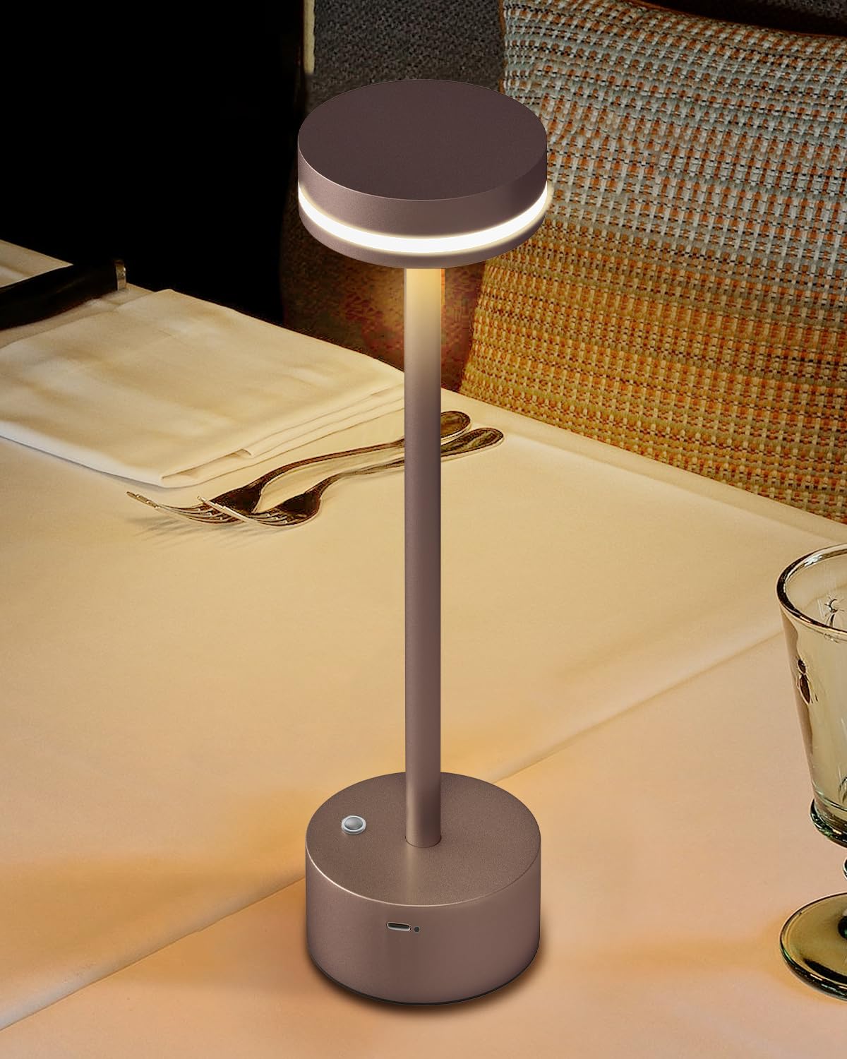 Funtaphanta Modern Rechargeable Cordless Table Lamp, Aluminum Shell Dimmable Battery Powered Lamp, 4000Mah Certified Battery, 30