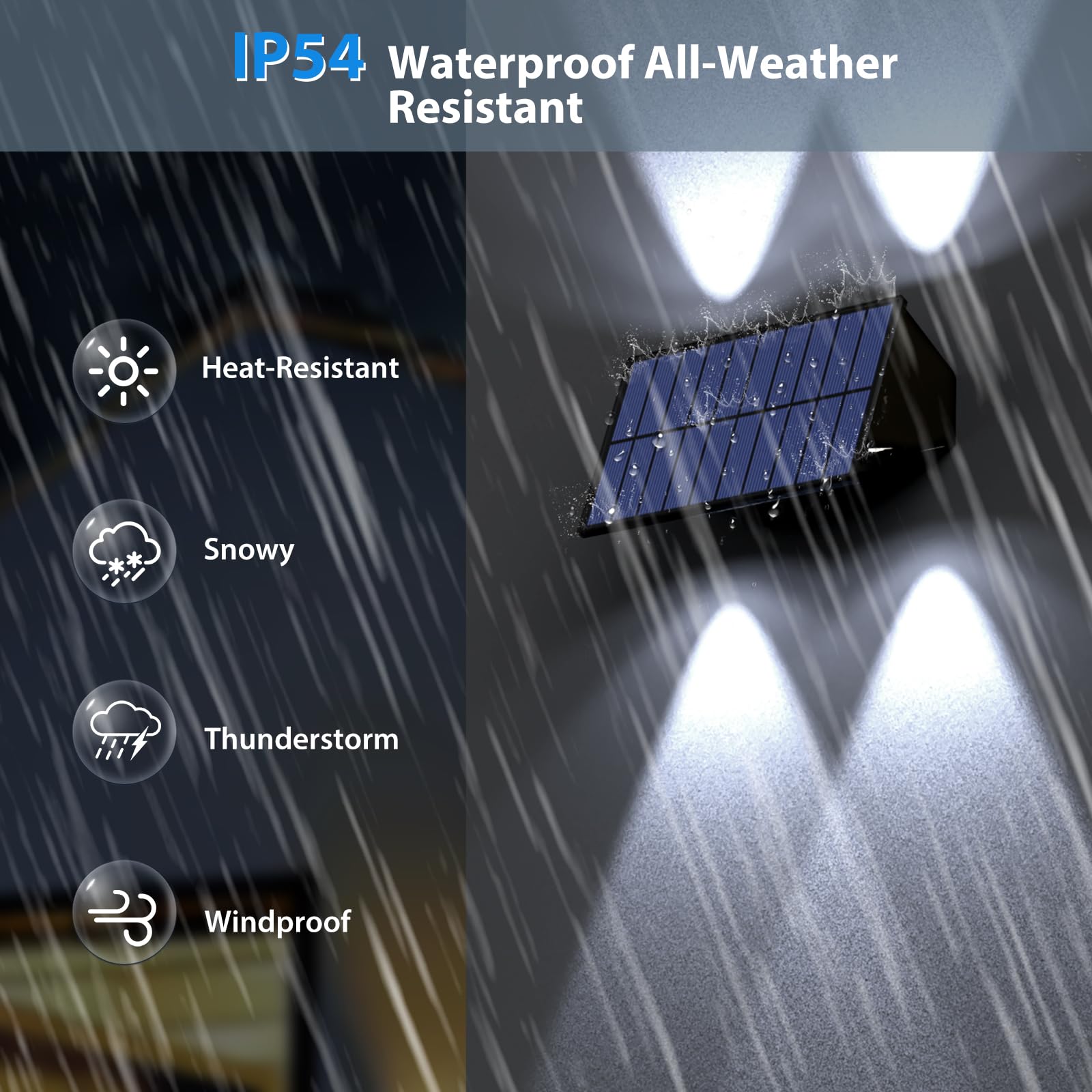 Solar Fence Lights,6Pack Solar Lights Outdoor 2700/4500/6000K 3 Mode Up & Down Solar Wall Lights Waterproof 100 Lumens Solar Pow