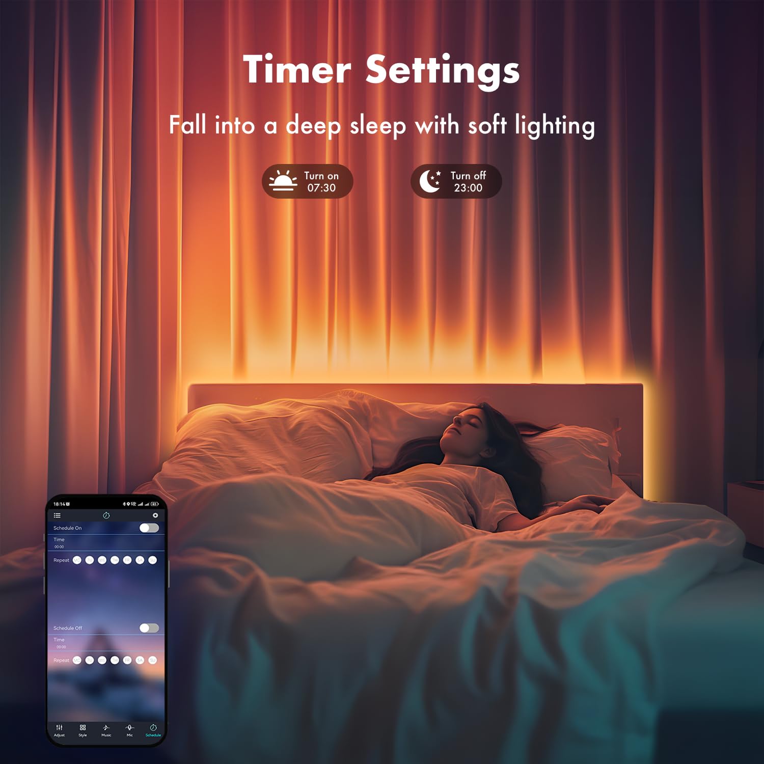 Led Lights For Bedroom, 2025 Double Row 100Ft 960Leds Rgb Strip Lights Music Sync Color Changing Led Lights, App+44Key Remote Co