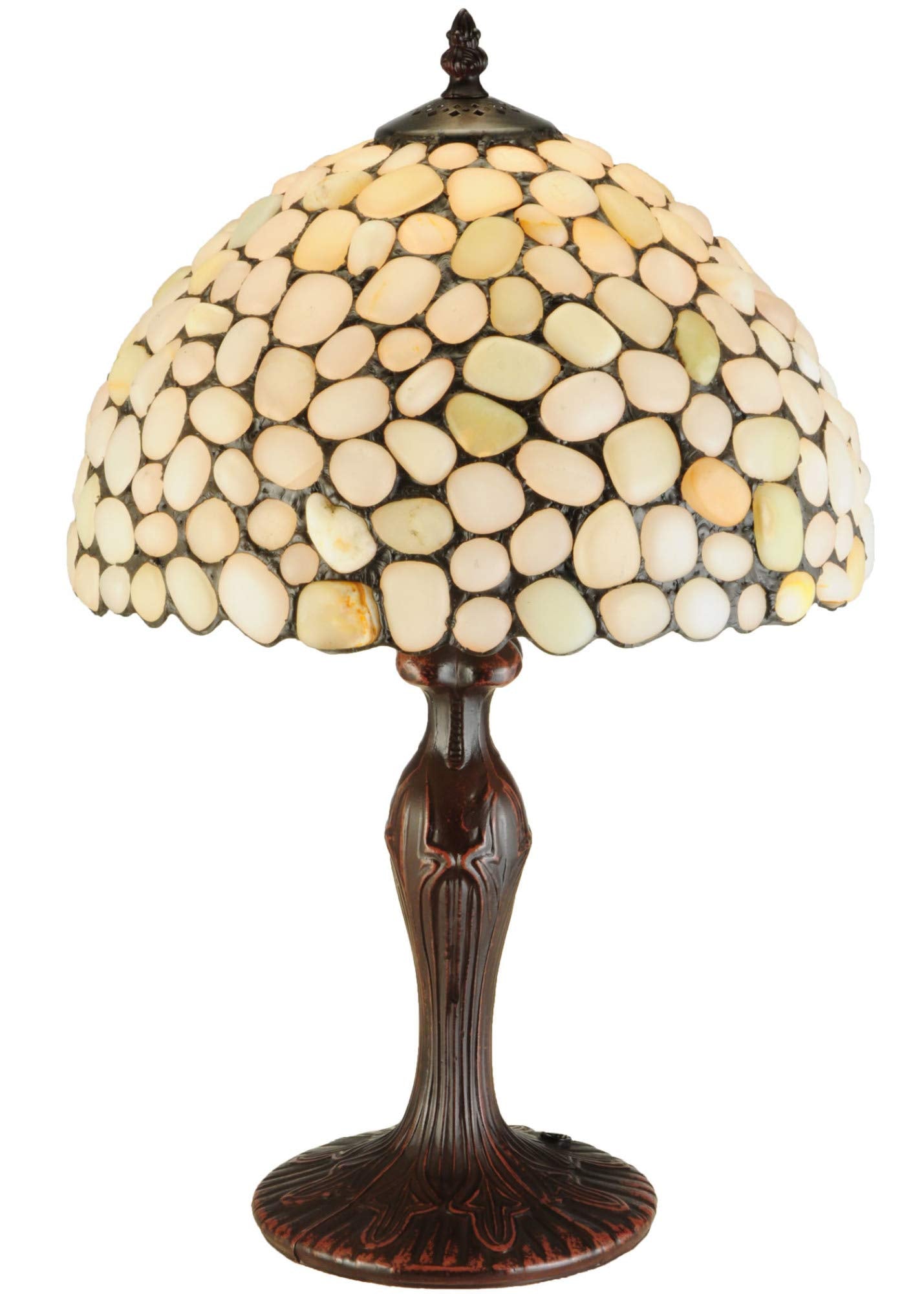 Meyda Tiffany Art Glass Table Base, 12 inches, Mahogany Bronze, Model 138124, Metal Construction