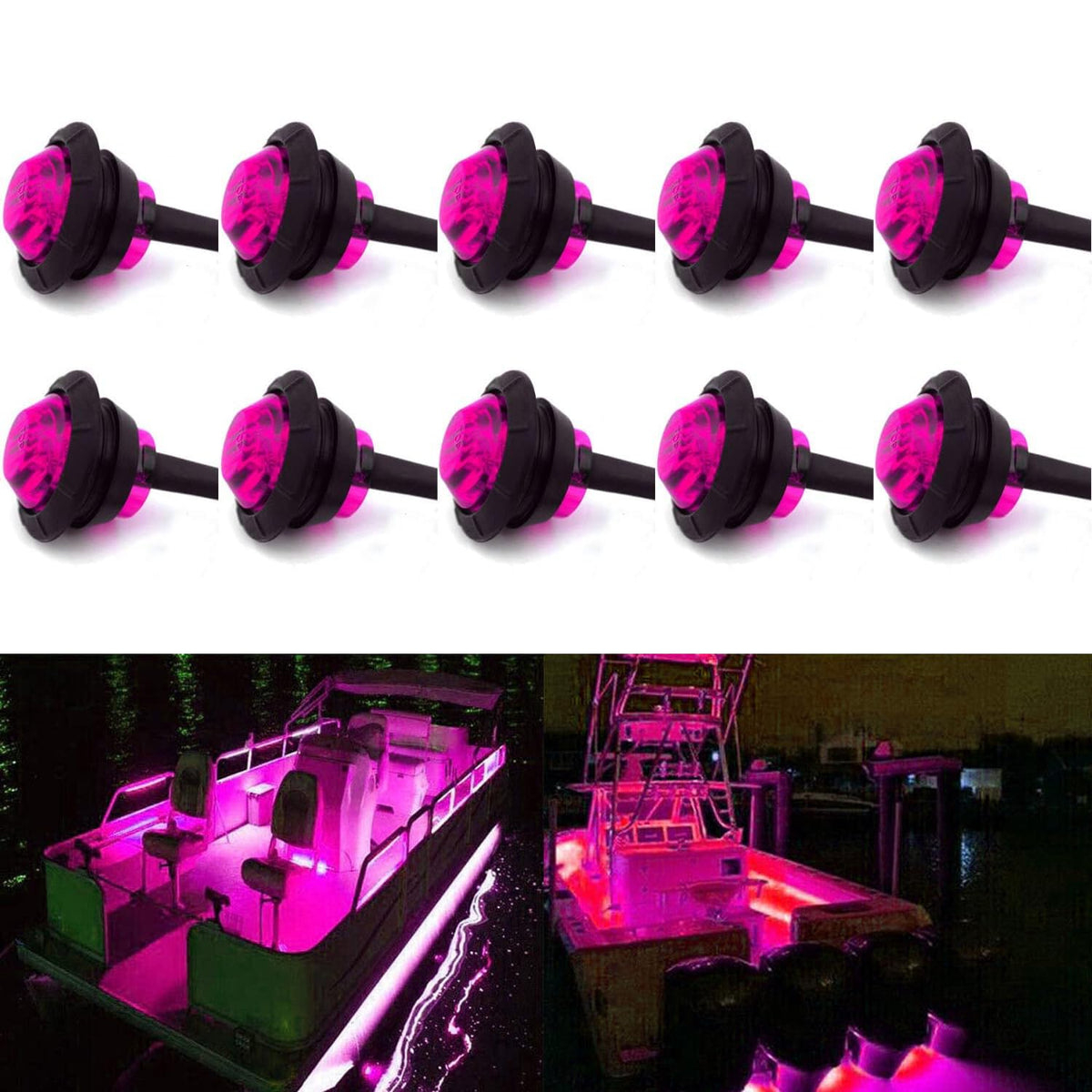 10 Pack Waterproof Marine Boat Led Lights, Led Underwater Lighting, Utility Led Interior Lights Navigation Lights Deck Courtesy