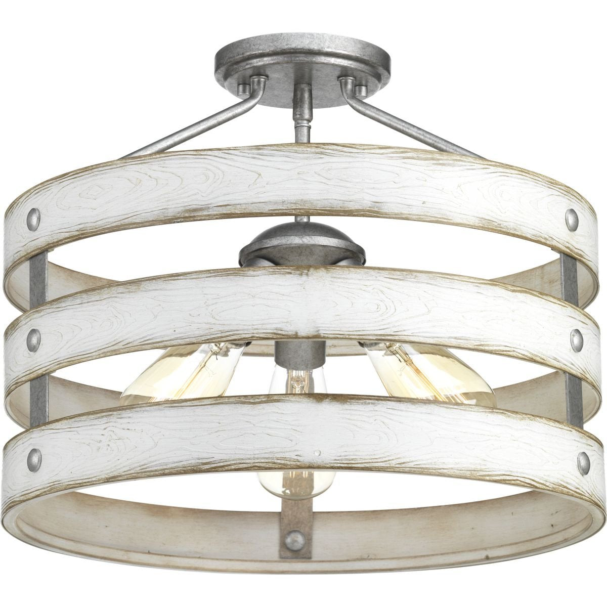 Progress Lighting P350049-141 Gulliver Semi-Flush/Convertible, Galvanized Finish , Gray