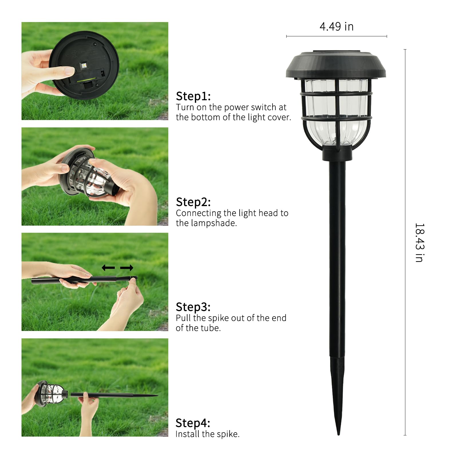 Solar Pathway Lights Outdoor 8 Pack, Upgraded Bright 10Lm Led, Solar Lights Outdoor Waterproof Ip65, Up To 12Hrs, Auto On/Off, S