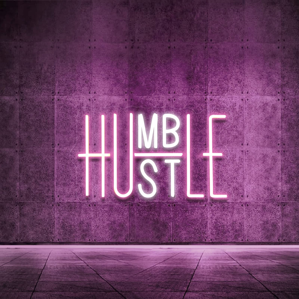 Hustle Led Sign Custom YIKBIK Hustle LED Neon Sign, USB Powered, Adjustable Brightness, Pink ...