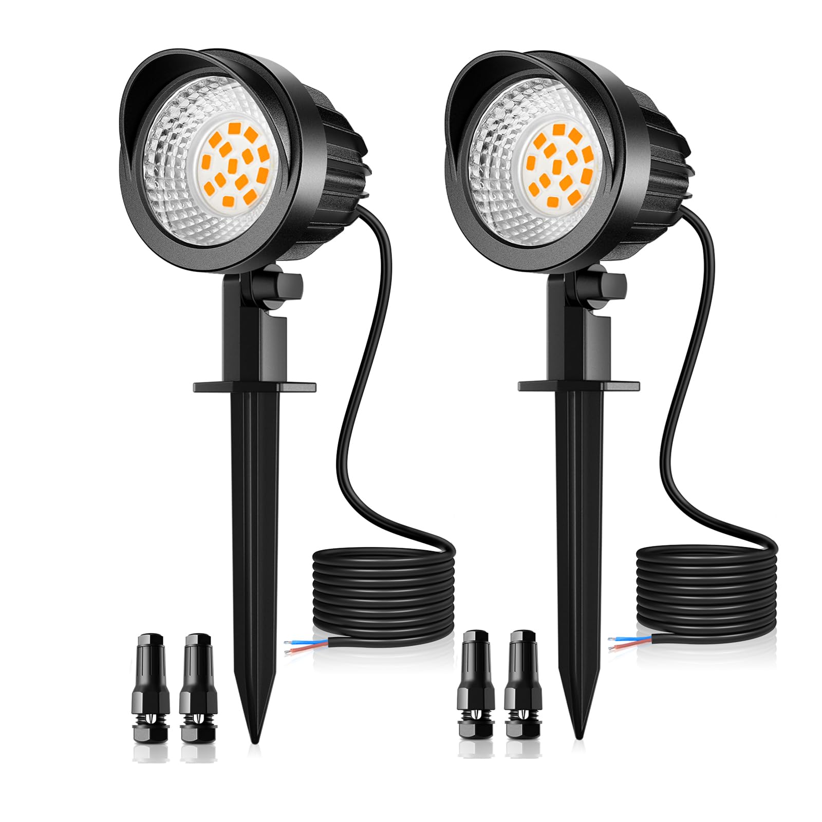 MEIKEE 7W 800LM Low Voltage Landscape Lights, 12V IP66 Waterproof Outdoor Landscape Lighting 2700K Warm White for Garden Pathway