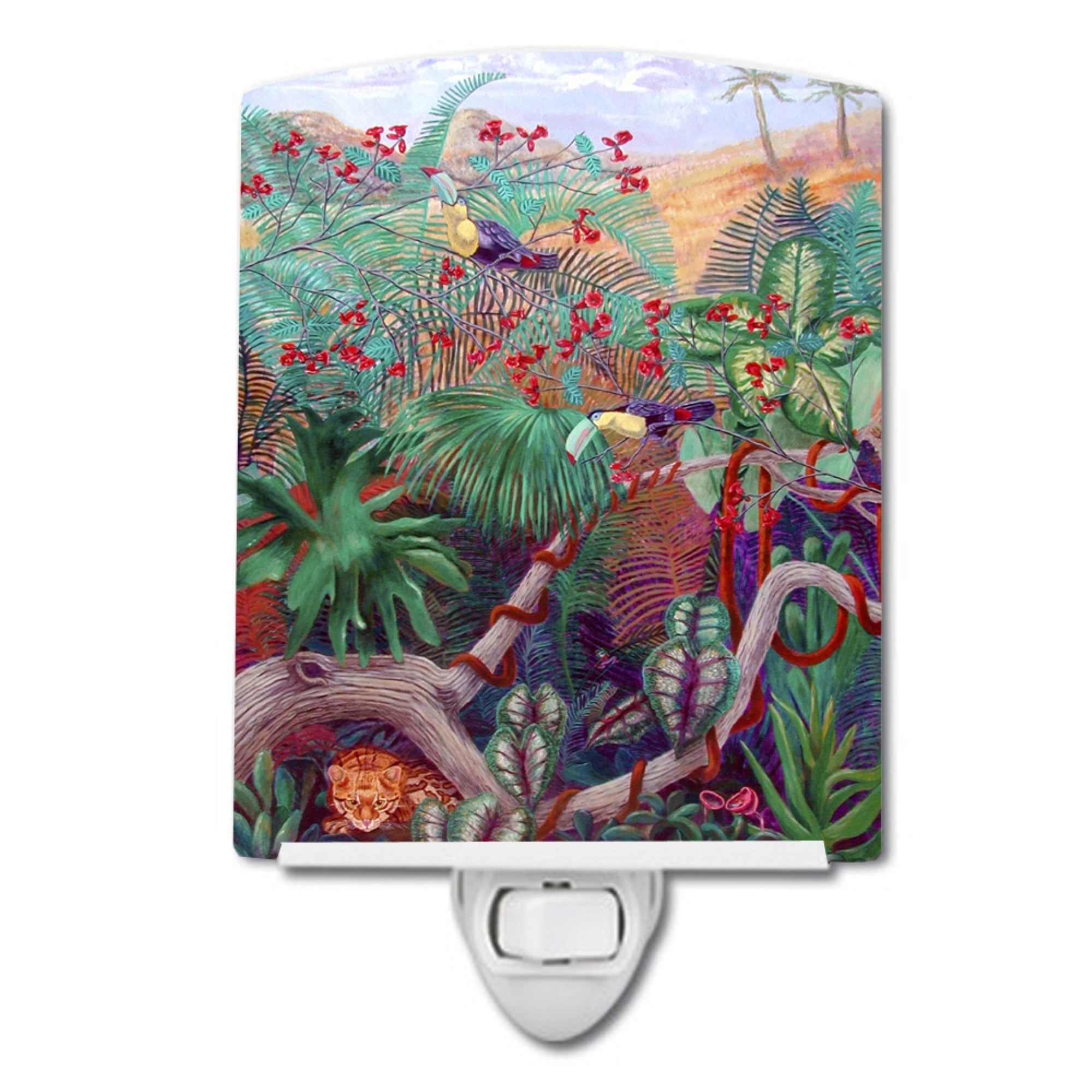  inchCarolines Treasures BirdToucan Ceramic Night Light, 6x4, Multicolor inch