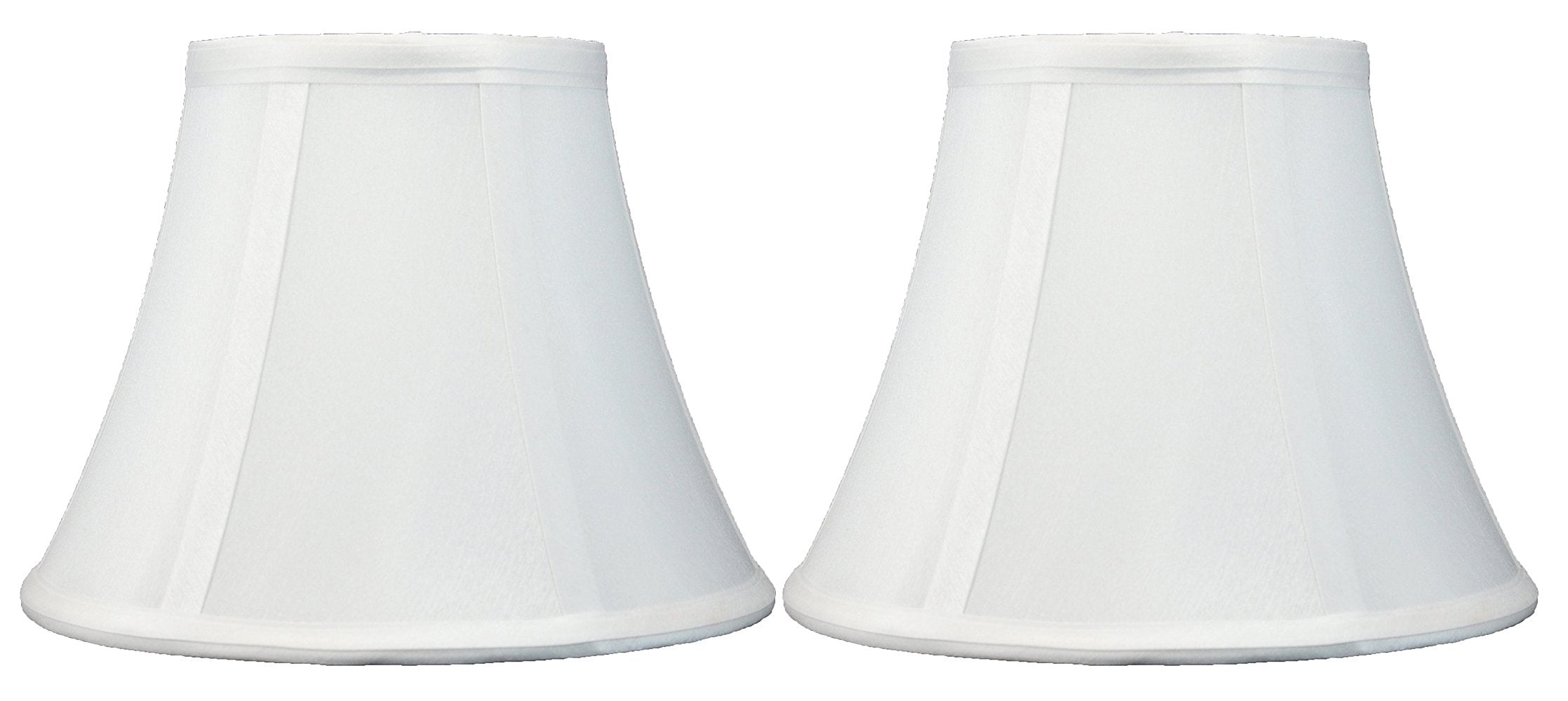 Urbanest Set Of 2 Softback Bell Lampshades, Faux Silk, 5X9X7 Inches, Off White, Spider-Fitter