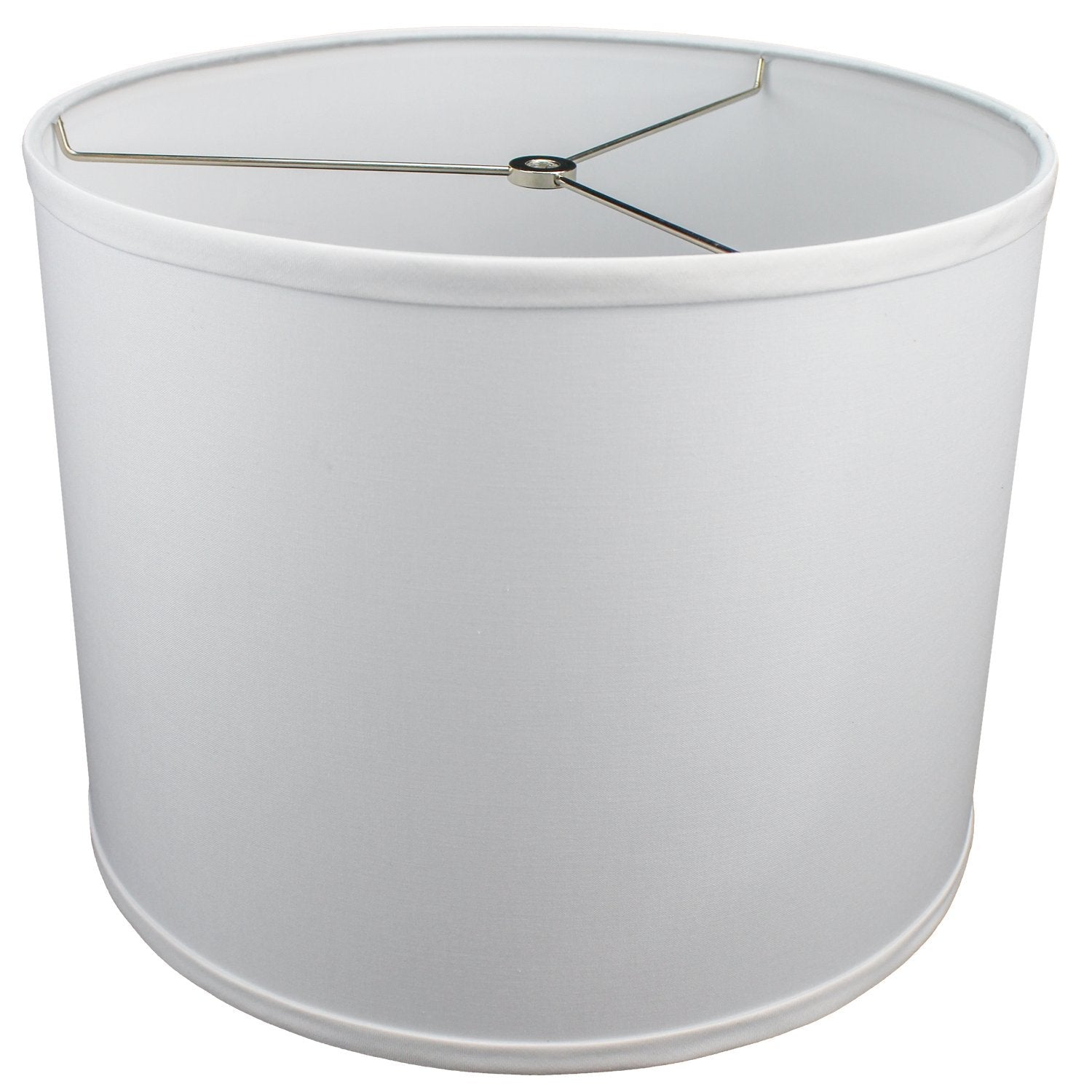 FenchelShades.com Cylinder Drum Lampshade, 14in Top/Bottom Diameter, 11in Height, Linen, White, Model 14-14-11-W-L-WHI