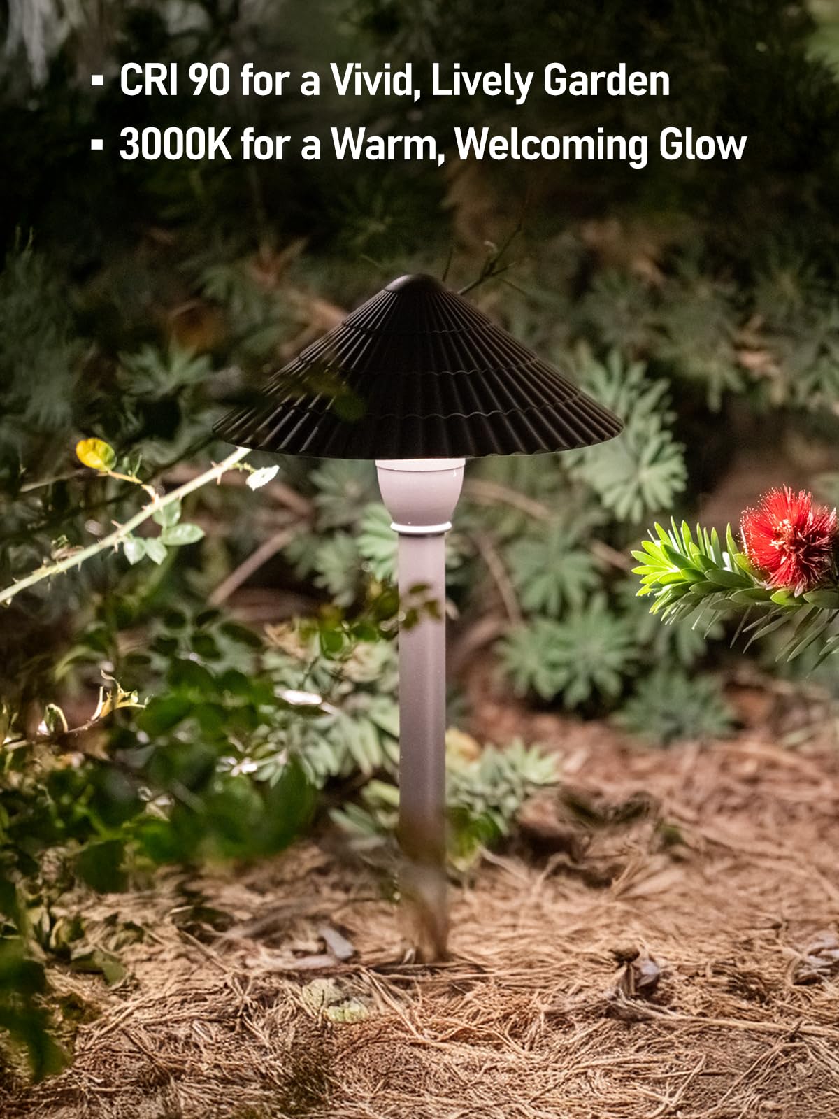 Leonlite 12-Pack Led Low Voltage Landscape Lights, 3W Cast-Aluminum 12-24V Pathway Light, 4000K Cool White Waterproof Path Light