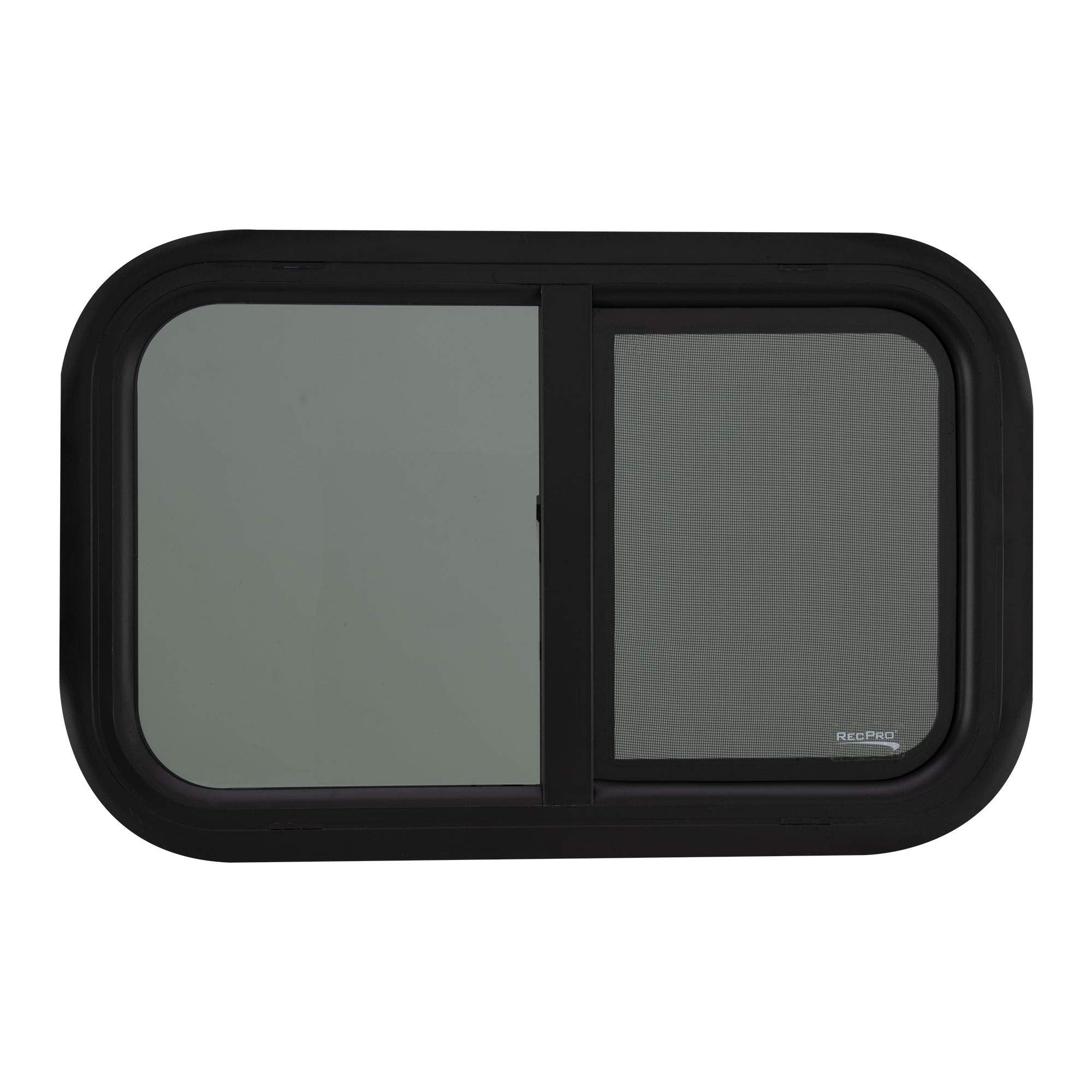 RecPro RV Window Teardrop Style 24"W x 15"H Horizontal Sliding Black RP-WIN
