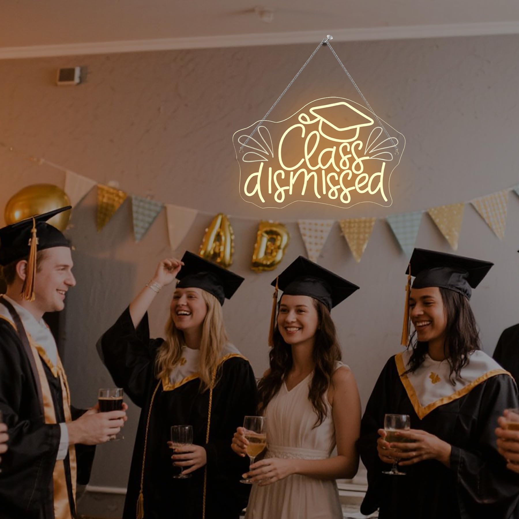 Nosun Class Dismissed Neon Sign Class Neon Signs For Wall Decor Warm White Led Signs For Classmates Friends Family Usb Neon Word Sign For Party Club Light Up Sign The Best Gift For Graduating Friend