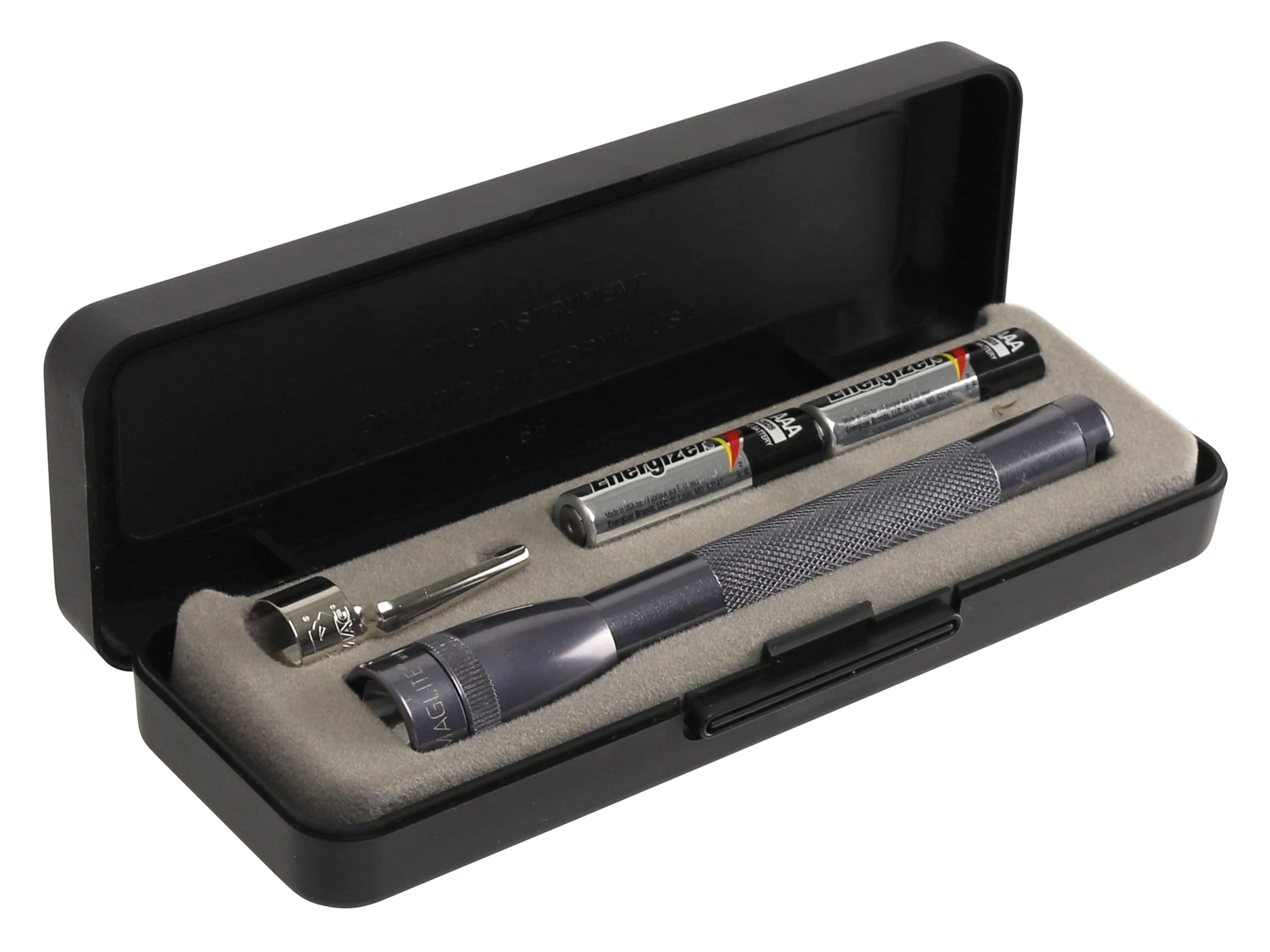 Maglite Mini Incandescent 2-Cell Aaa Flashlight In Presentation Box, Gray